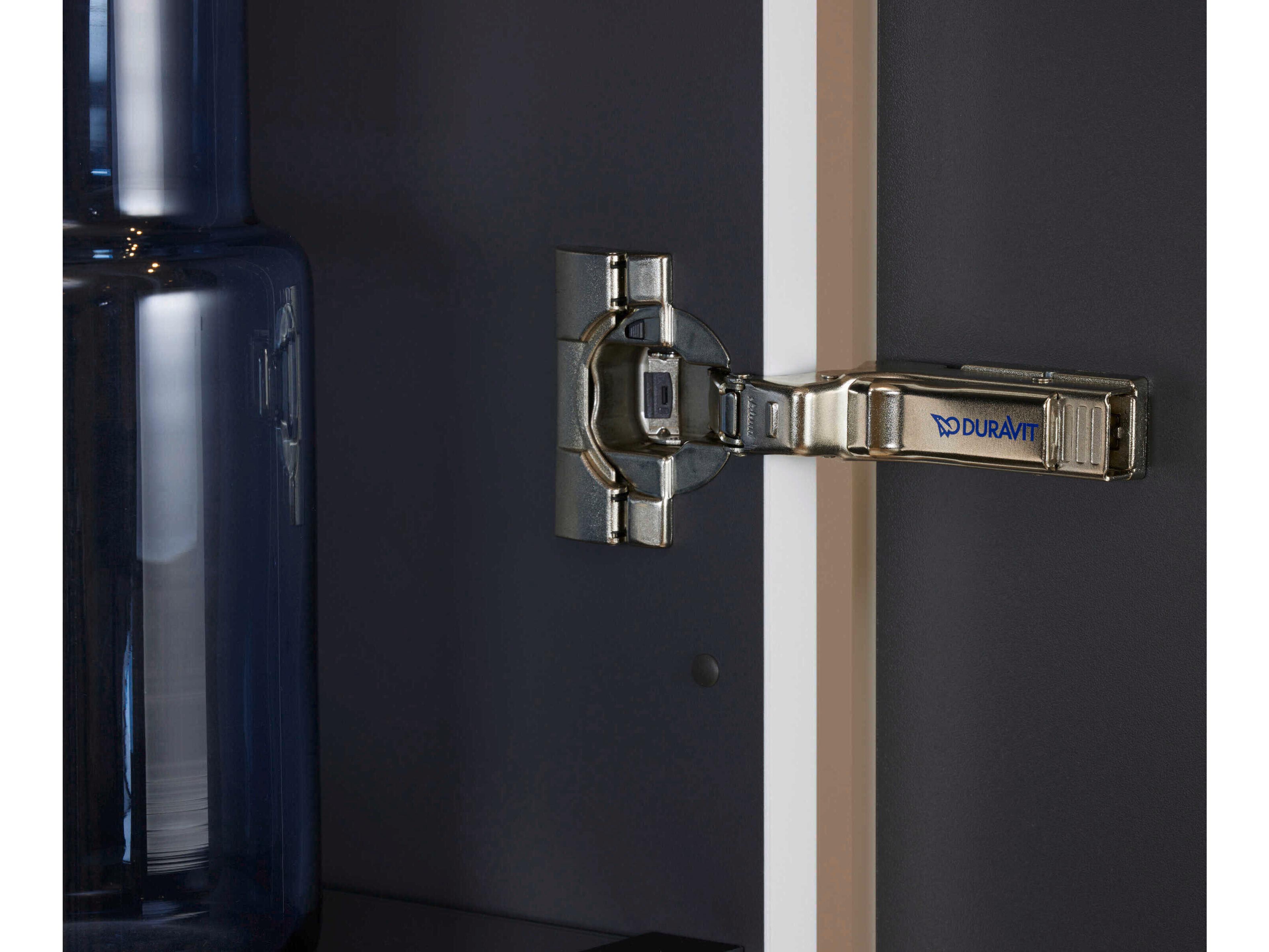 Duravit L-cube 20'' Graphite Super Matt Wall-Mounted Cabinet - Left-Hand Hinge