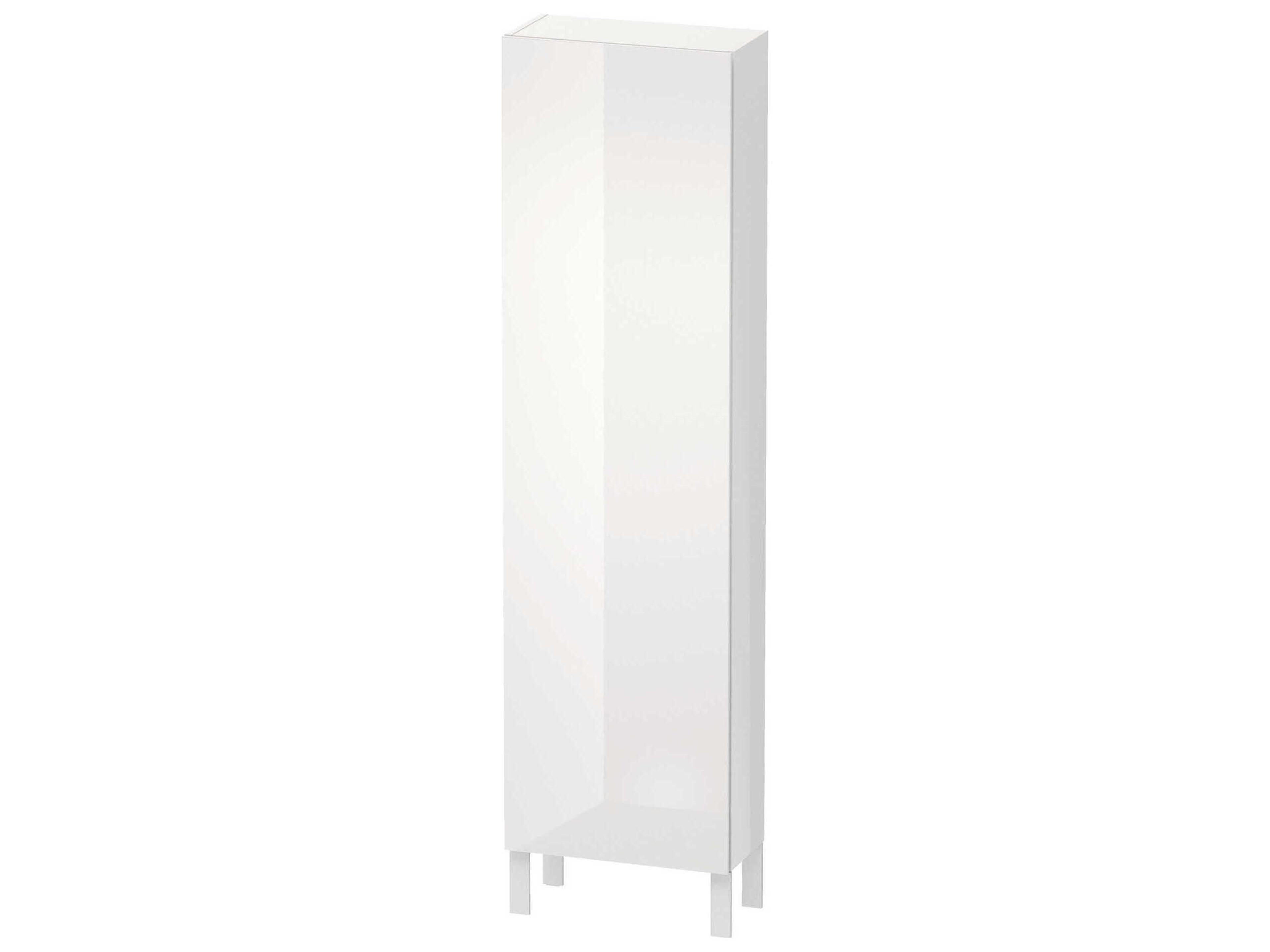 L-cube 20'' White High Gloss (Lacquer) Wall-Mounted Cabinet - Right-Hand Hinge