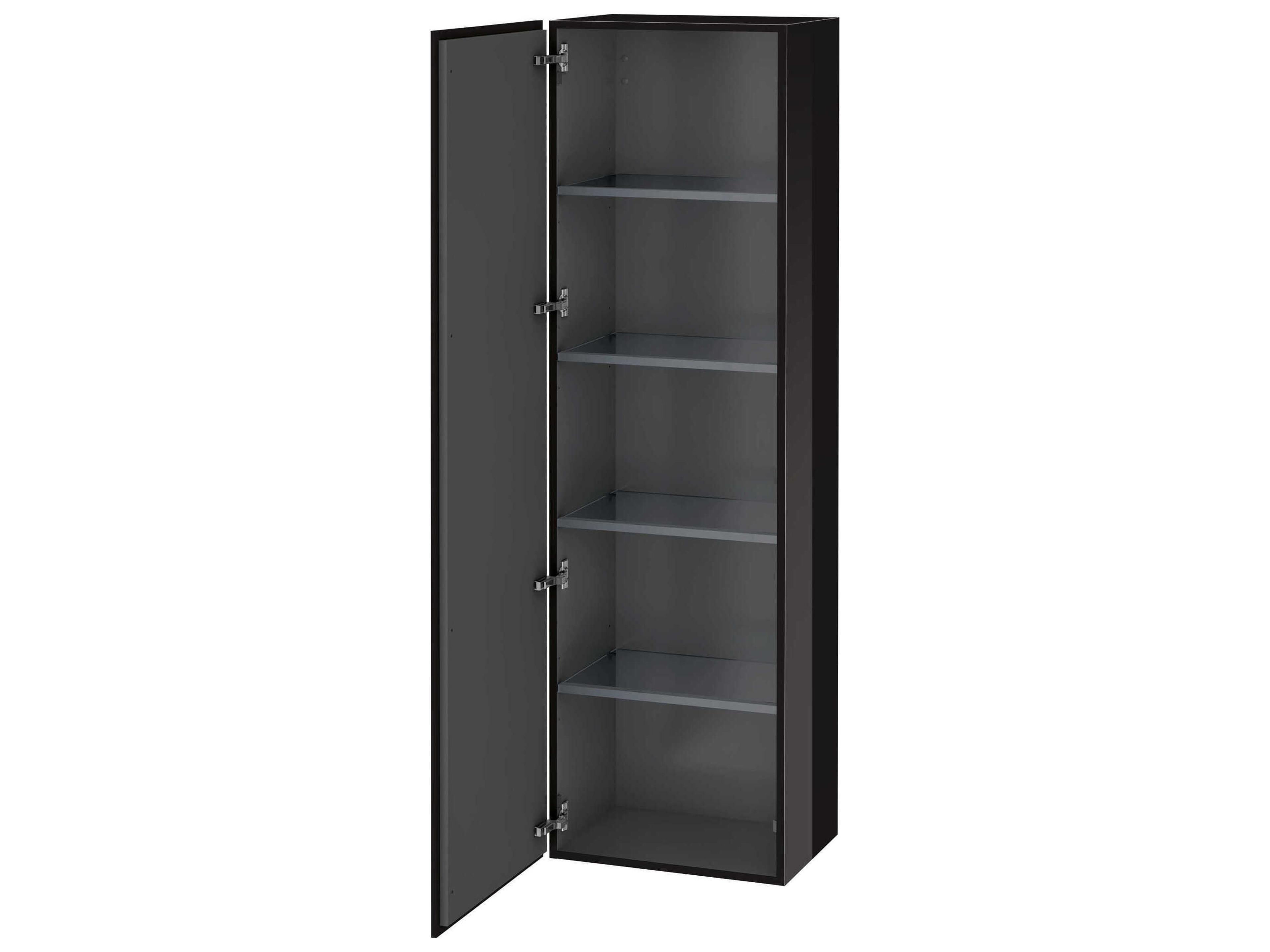 L-cube 20'' Black High Gloss Wall-Mounted Cabinet - Left-Hand Hinge