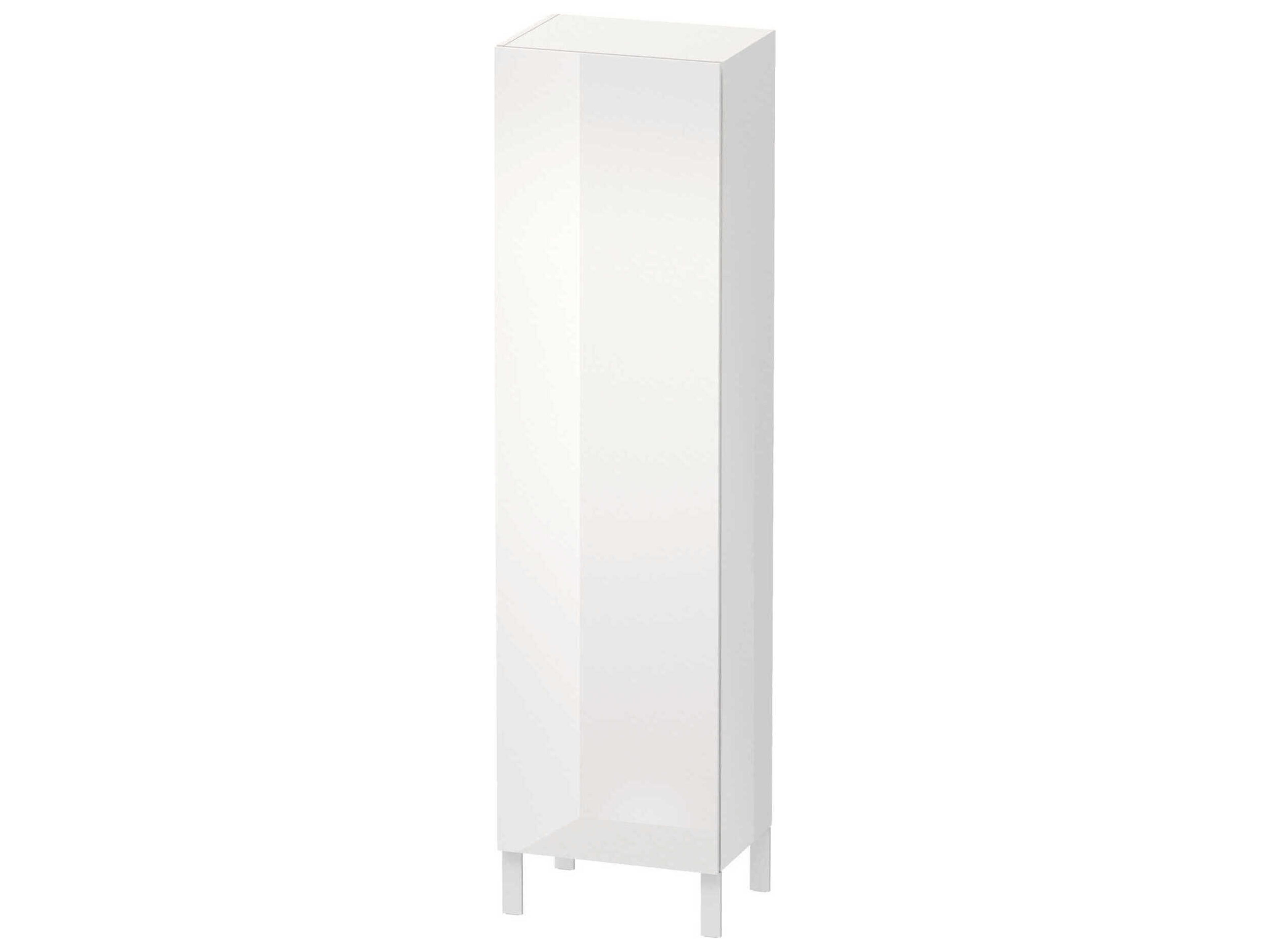 L-cube 20'' White High Gloss (Lacquer) Wall-Mounted Cabinet - Right-Hand Hinge