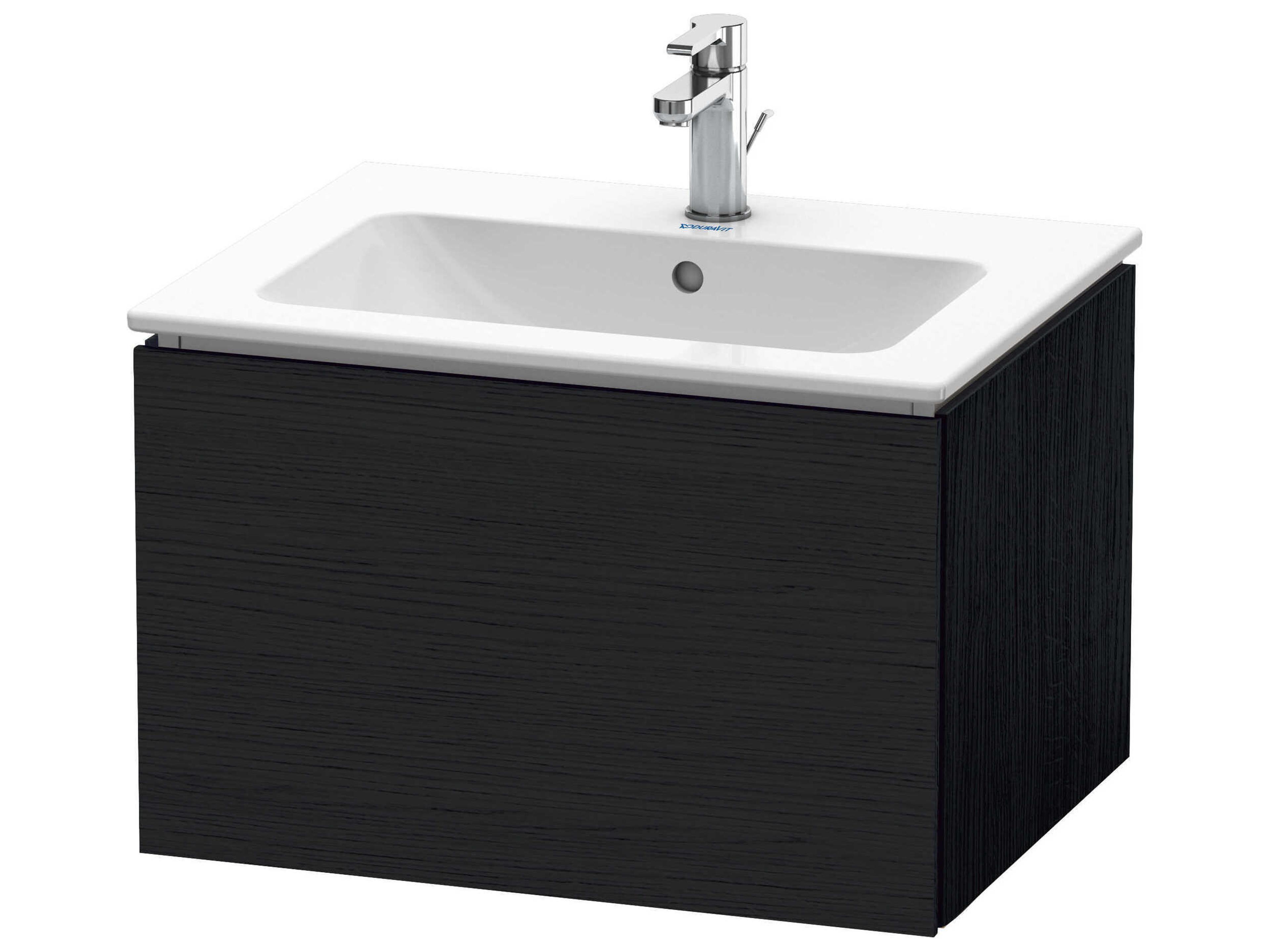 L-cube 24'' Black Oak Matt Wall-Mounted Vanity Unit
