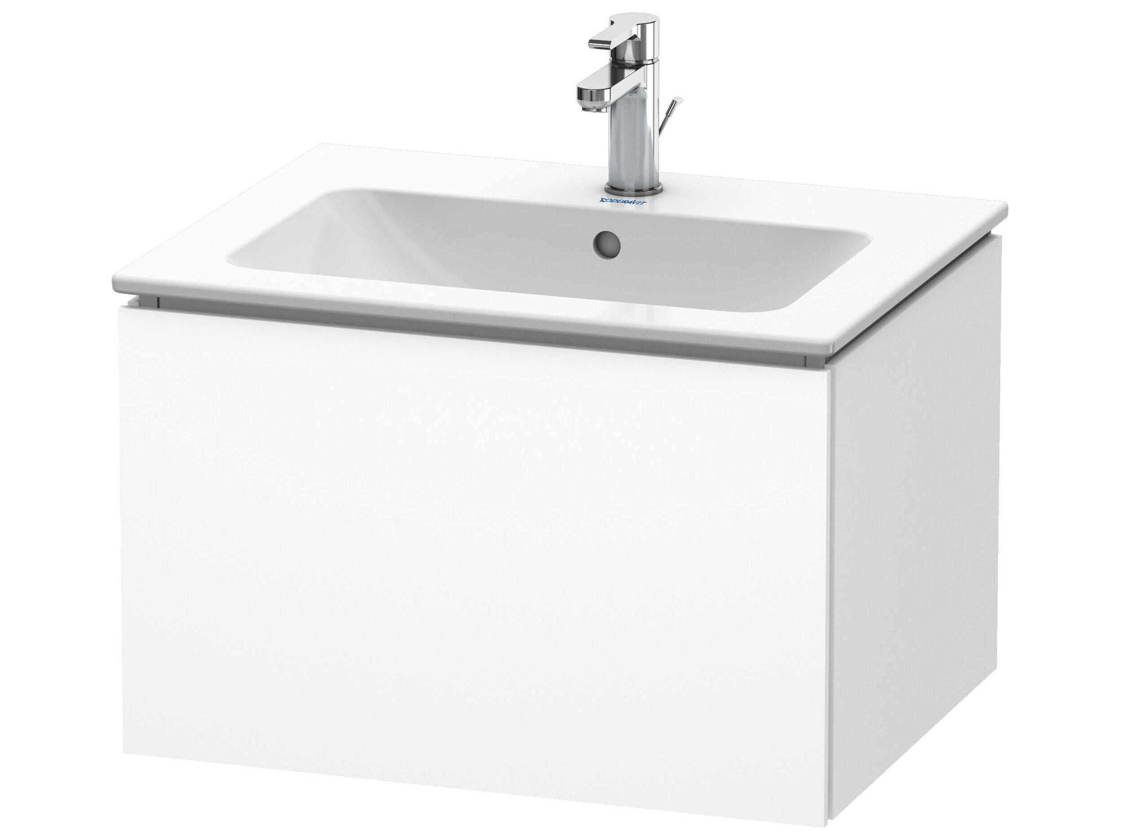 L-cube 24'' White Matt Wall-Mounted Vanity Unit