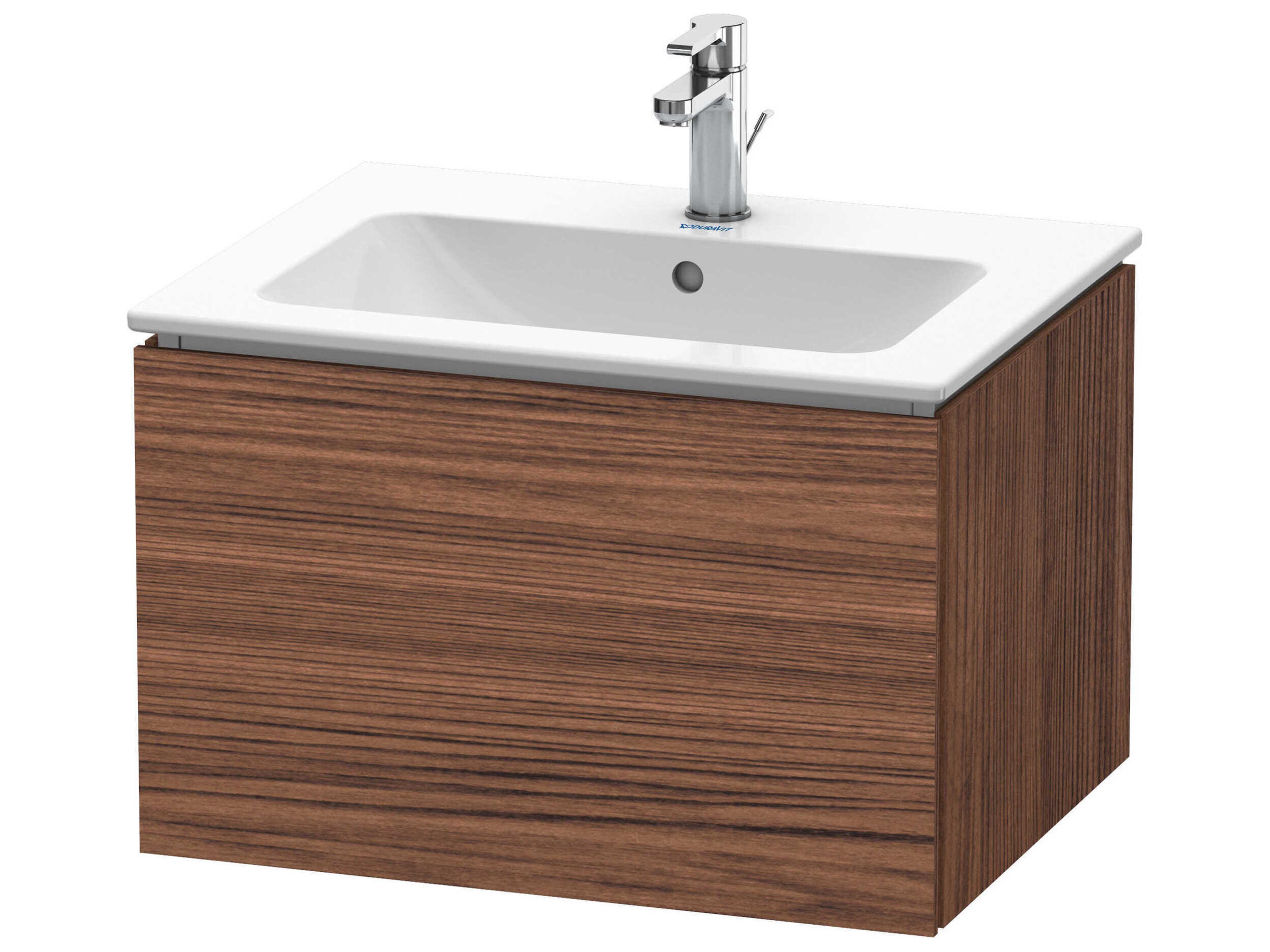 L-cube 24'' Walnut (Dark) Matt Wall-Mounted Vanity Unit