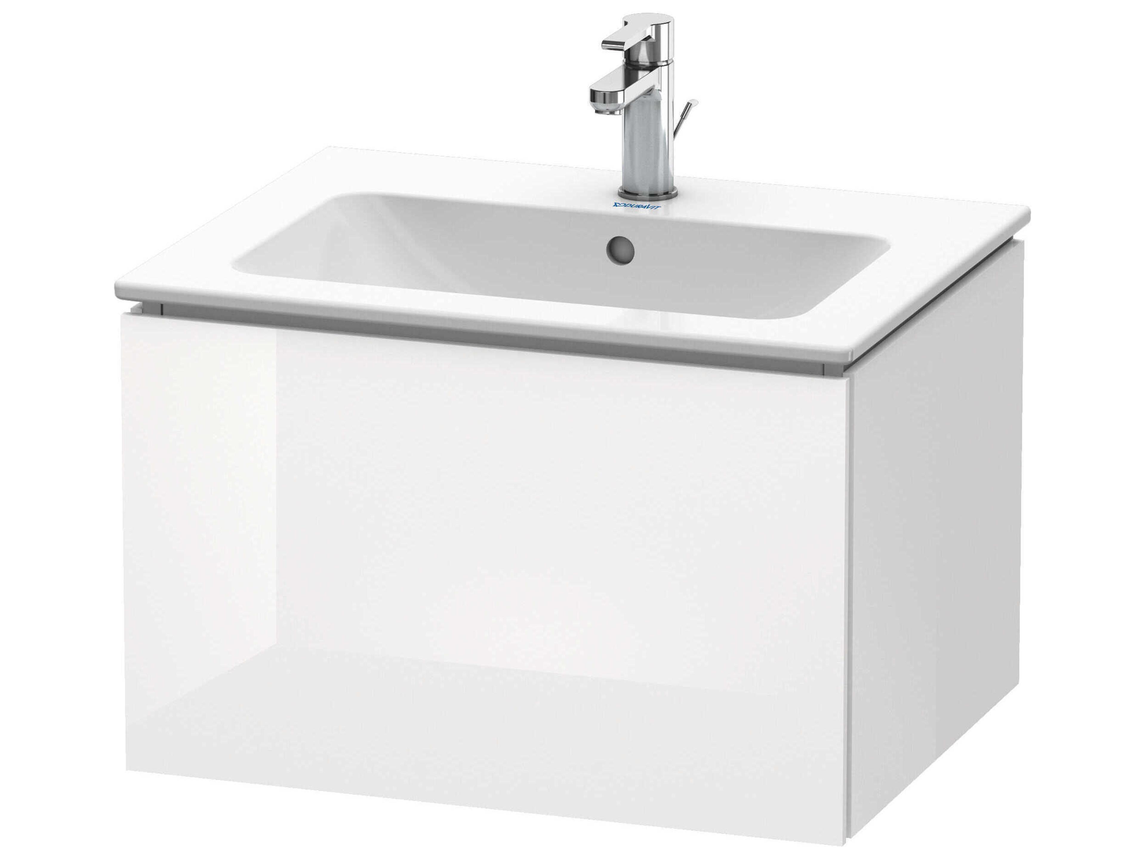 L-cube 24'' White High Gloss Wall-Mounted Vanity Unit