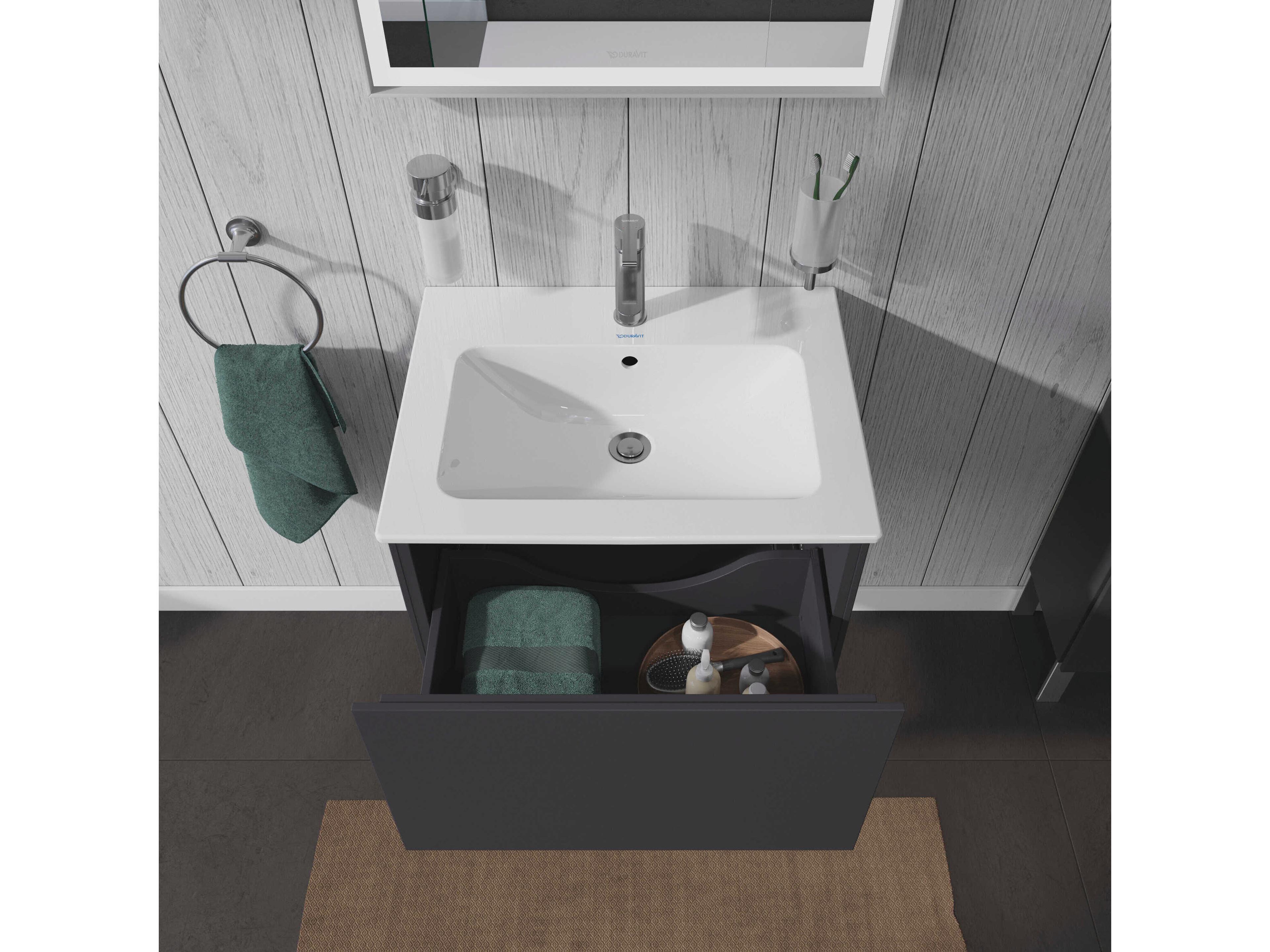Duravit L-cube 24'' Graphite Matt Wall-Mounted Vanity Unit
