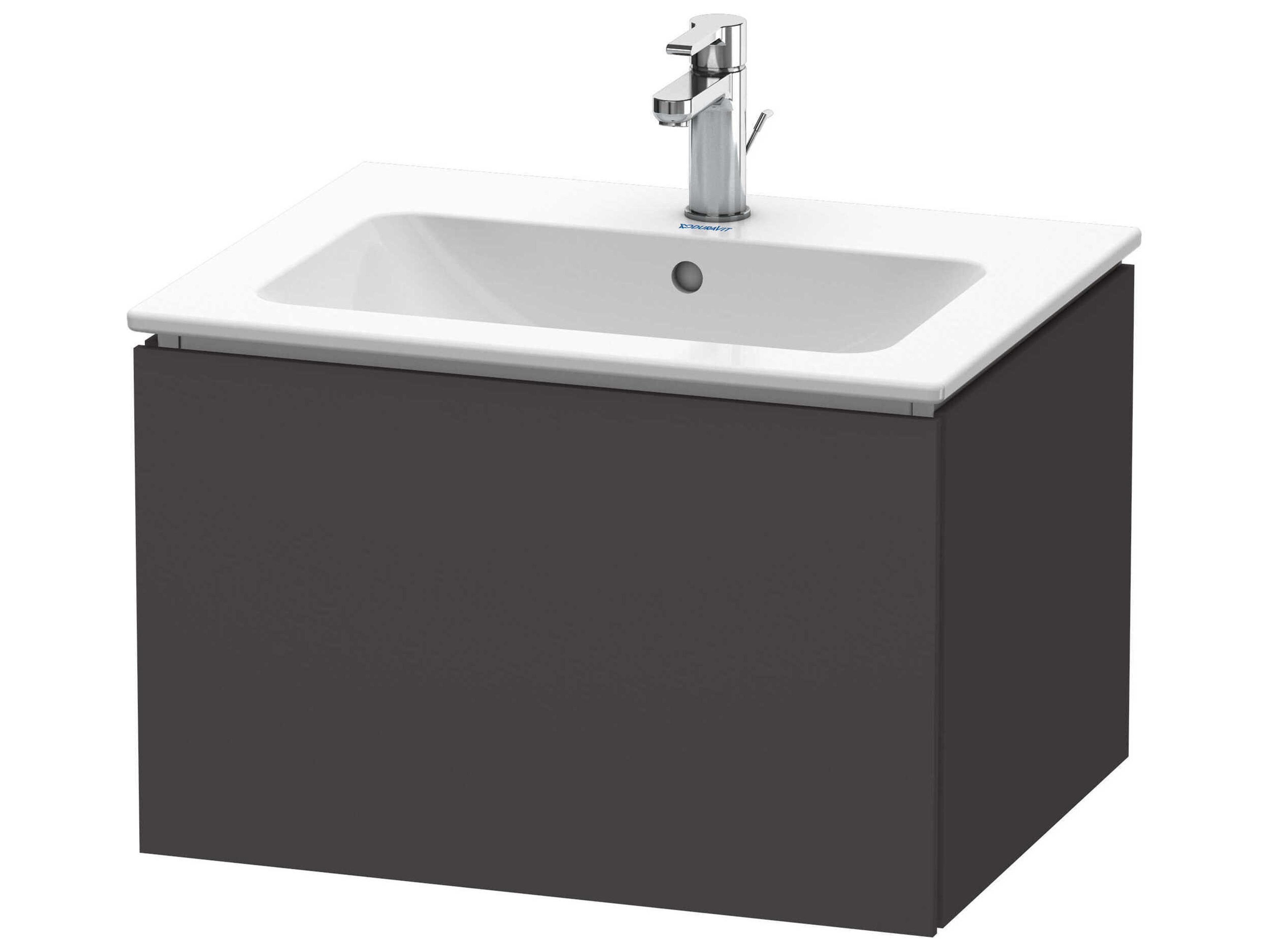 L-cube 24'' Graphite Super Matt Wall-Mounted Vanity Unit