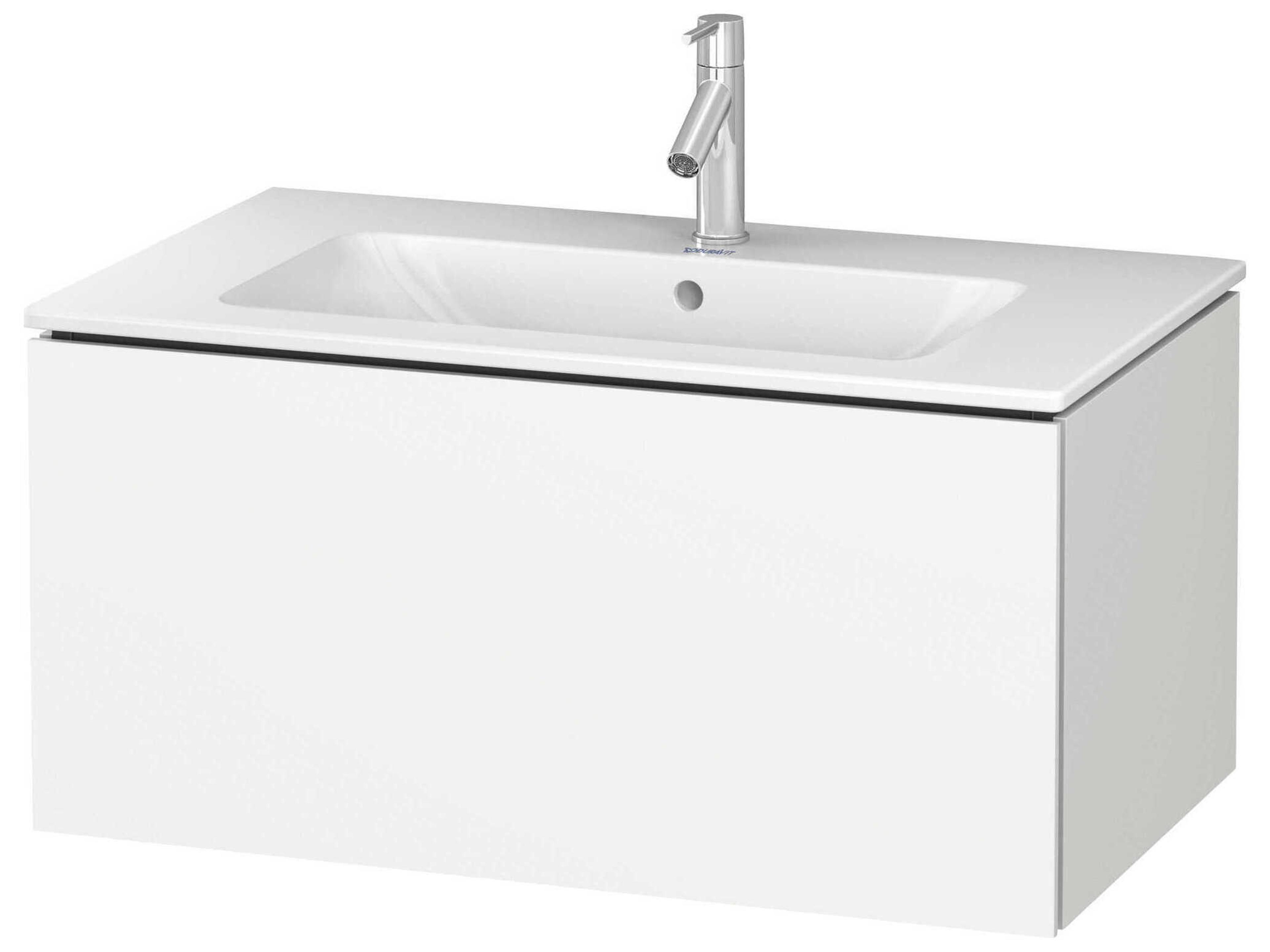 L-cube 32'' White Matt Wall-Mounted Vanity Unit