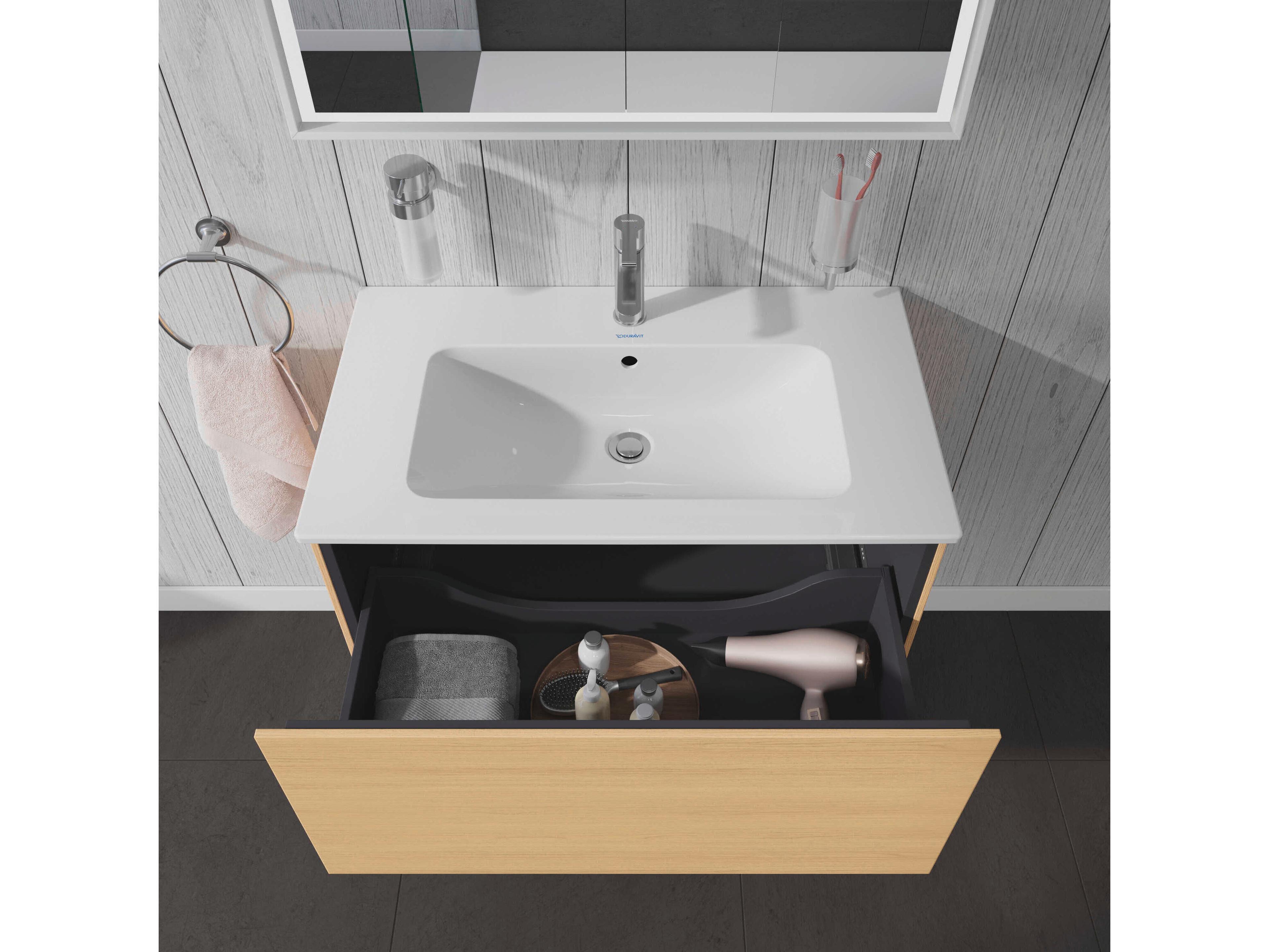 Duravit L-cube 32'' Natural Oak Matt Wall-Mounted Vanity Unit