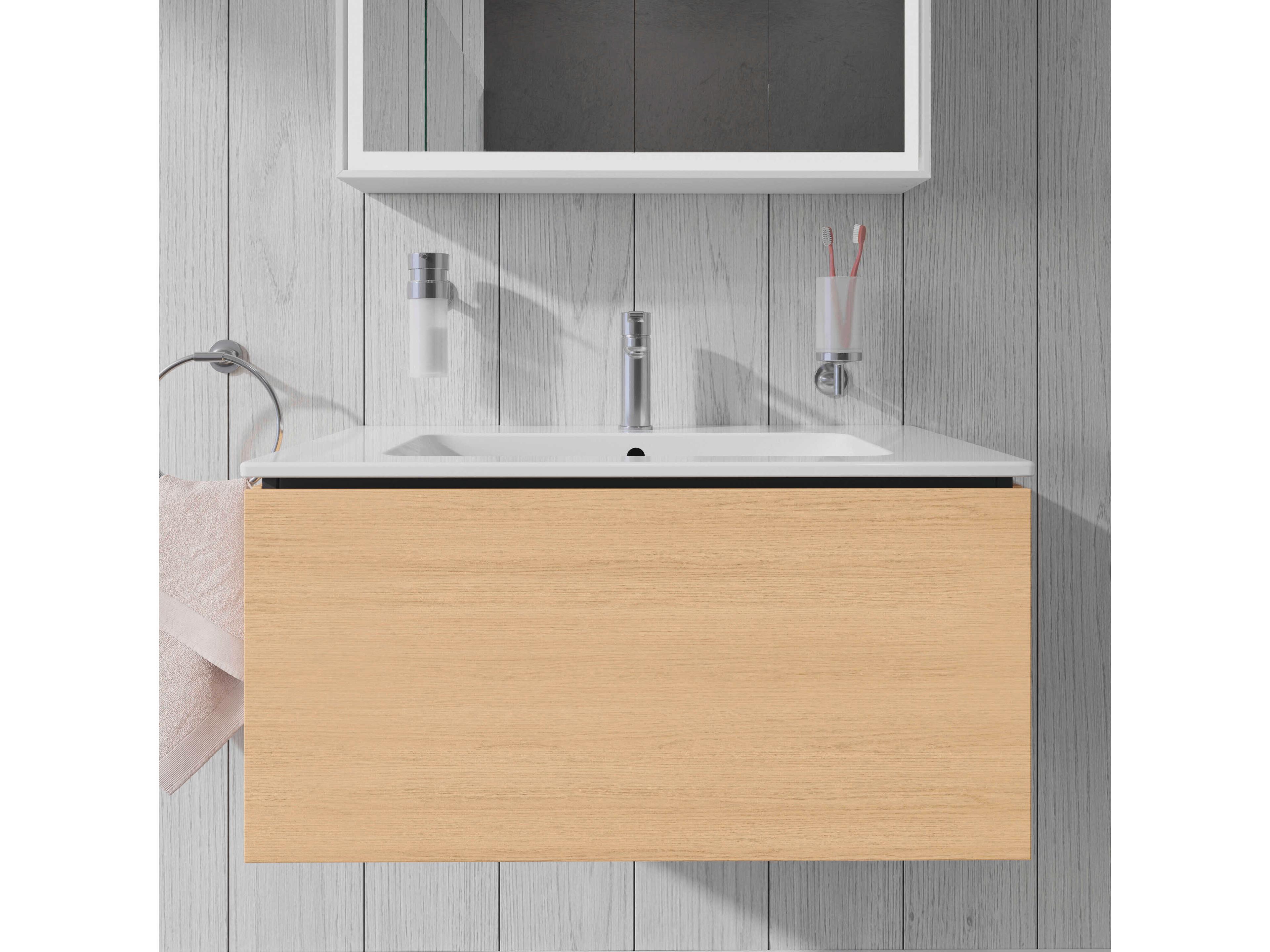 Duravit L-cube 32'' Natural Oak Matt Wall-Mounted Vanity Unit
