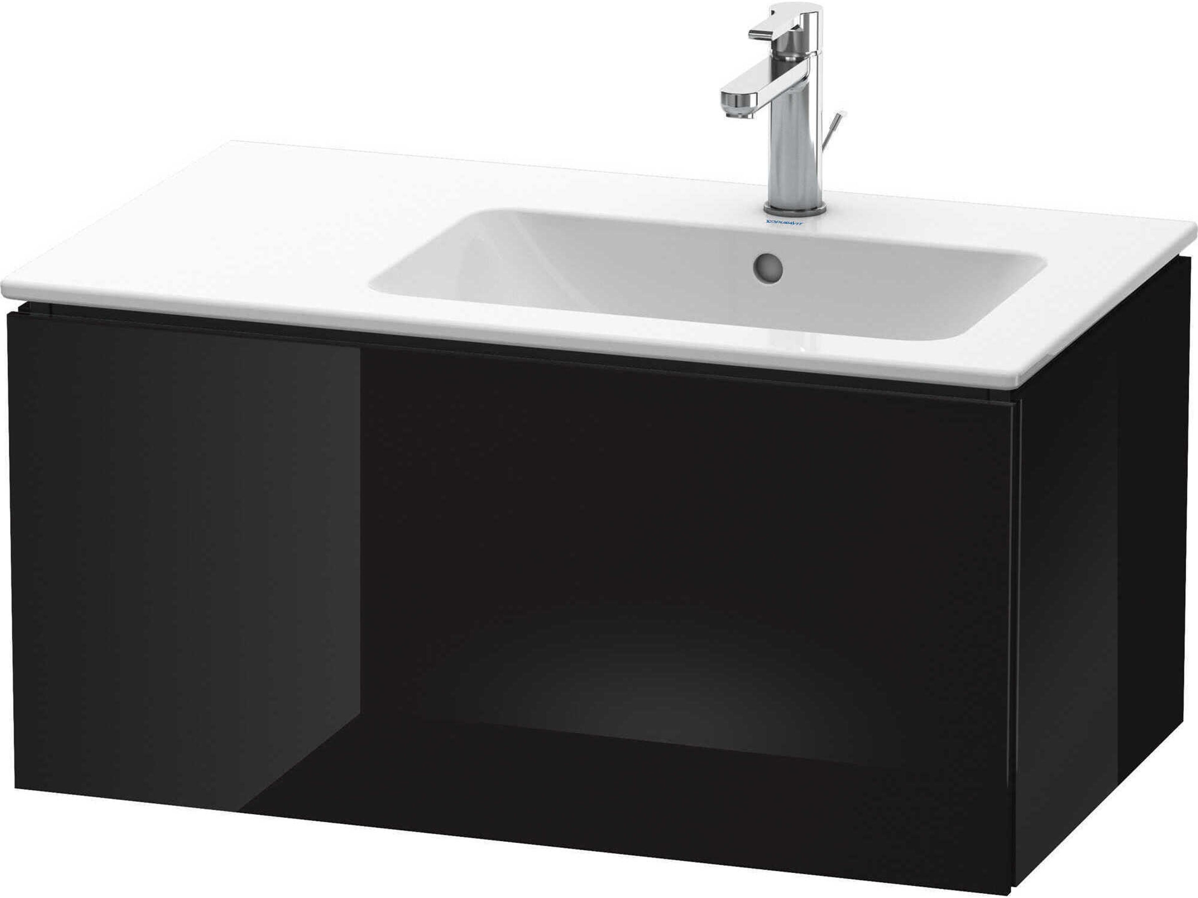 Duravit L-cube 32'' Black High Gloss Wall-Mounted Vanity Unit