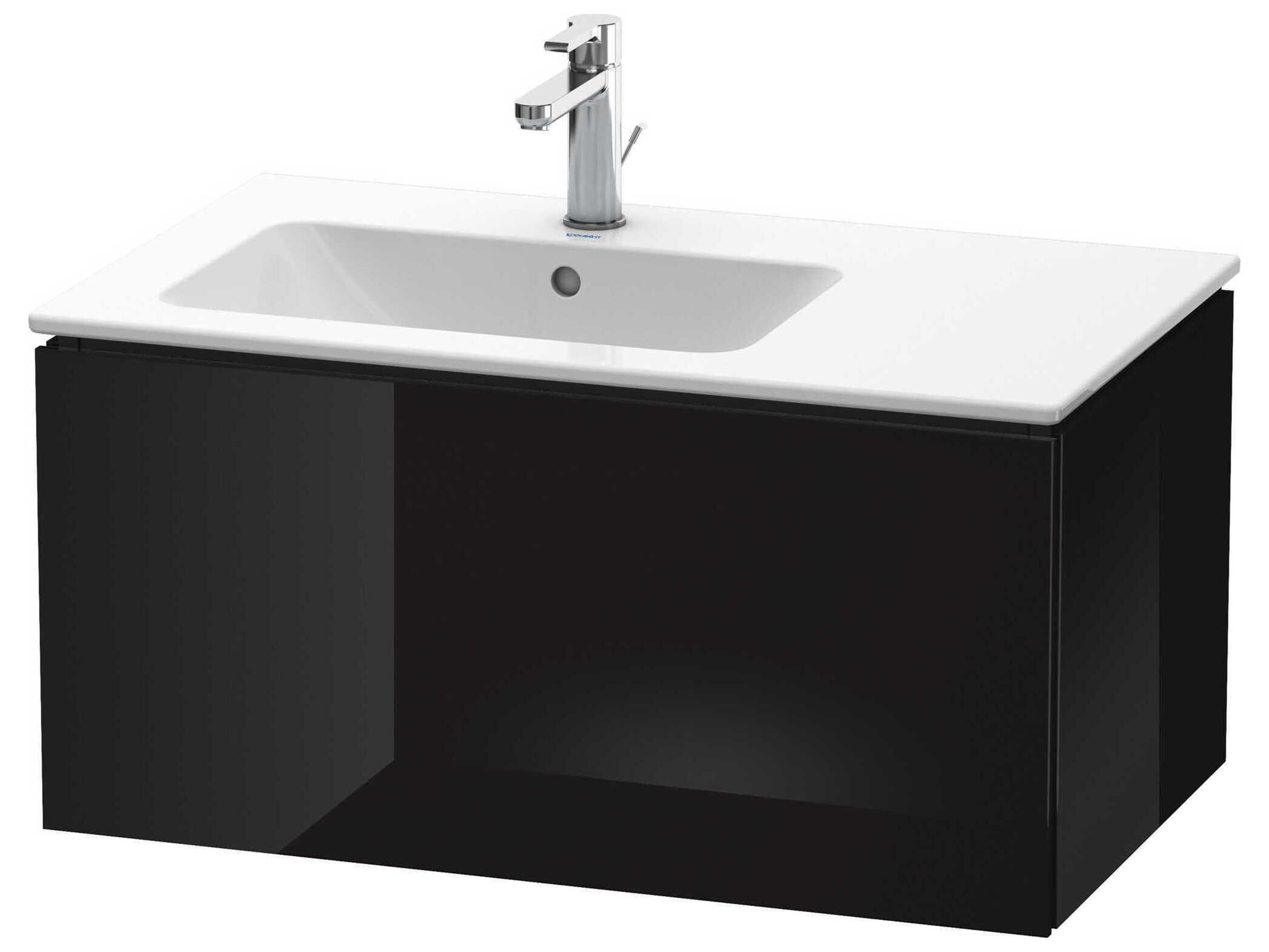 Duravit L-cube 32'' Black High Gloss Wall-Mounted Vanity Unit