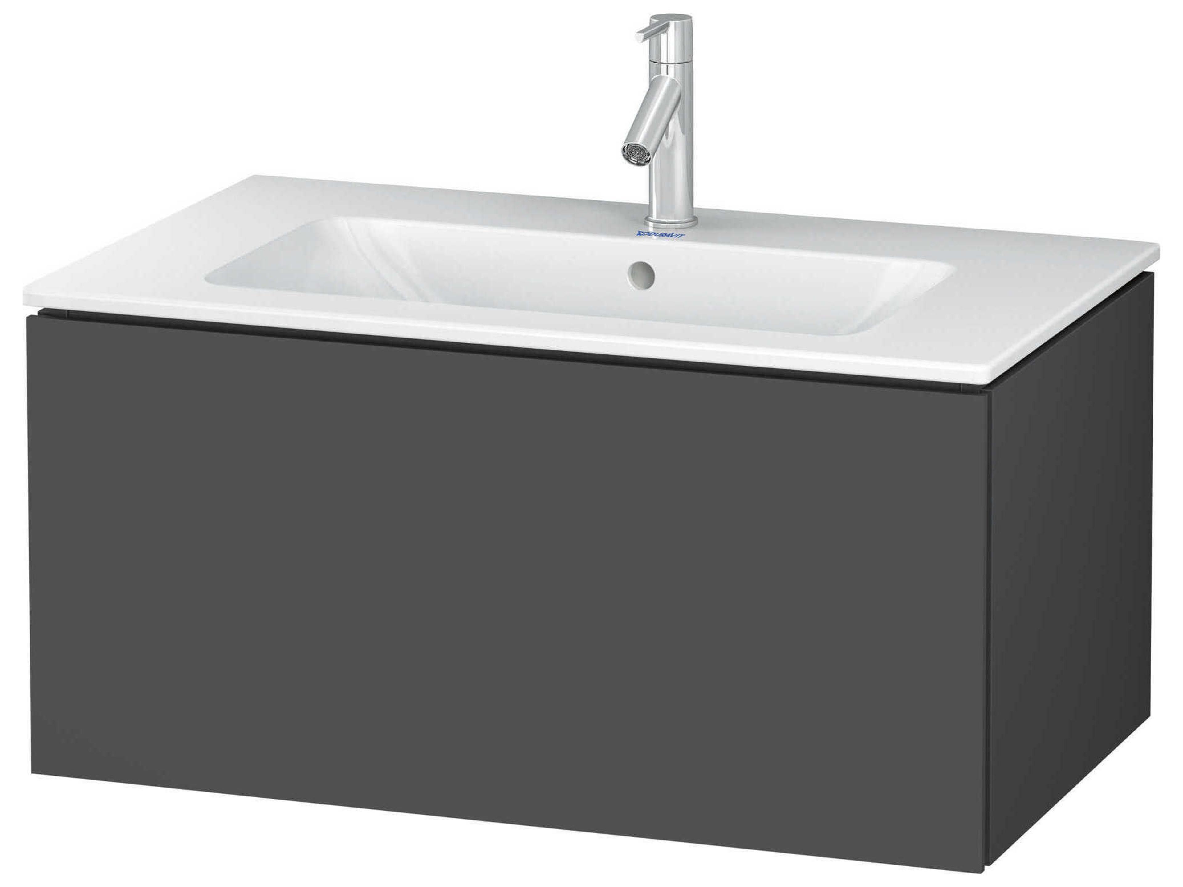 L-cube 32'' Graphite Matt Wall-Mounted Vanity Unit
