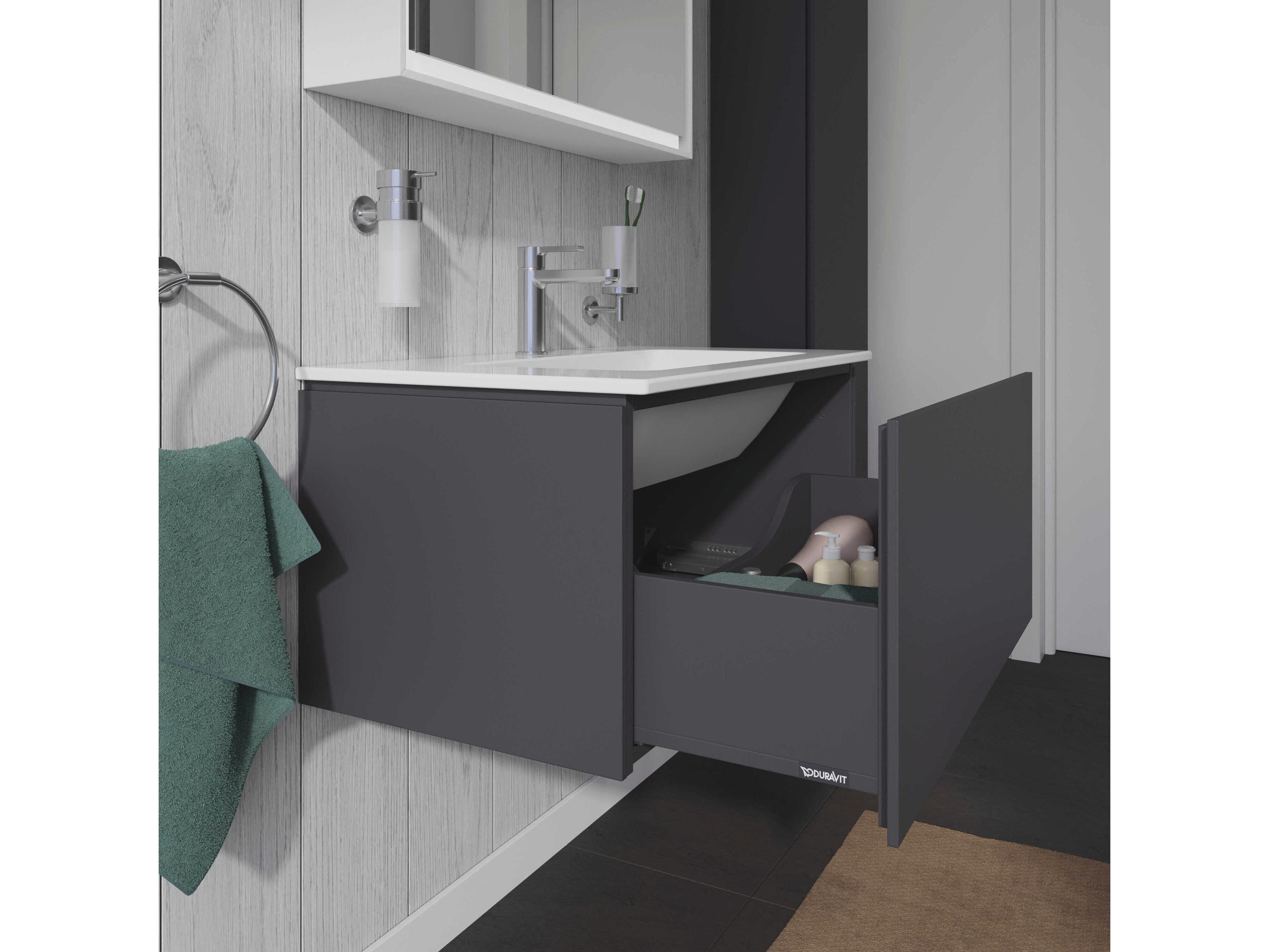 Duravit L-cube 32'' Graphite Matt Wall-Mounted Vanity Unit