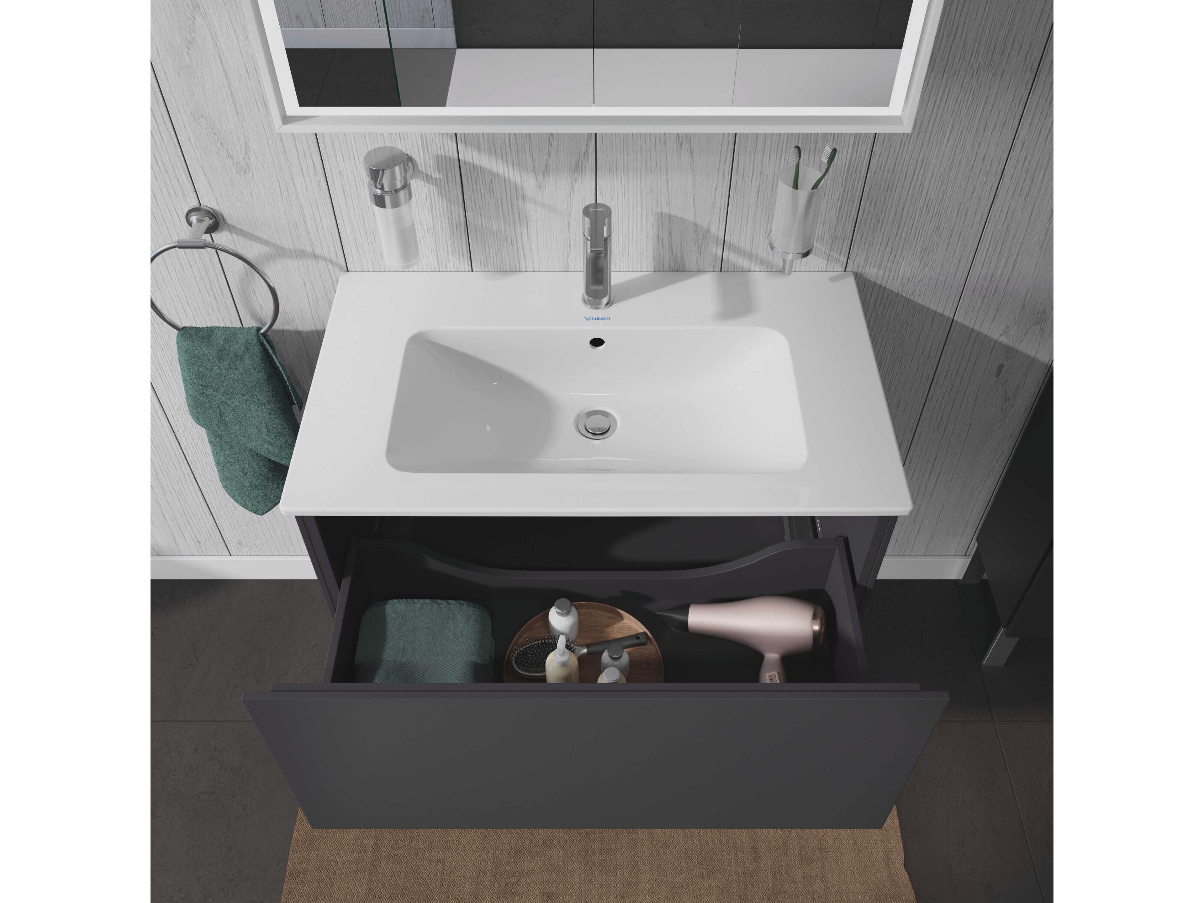 Duravit L-cube 32'' Graphite Matt Wall-Mounted Vanity Unit