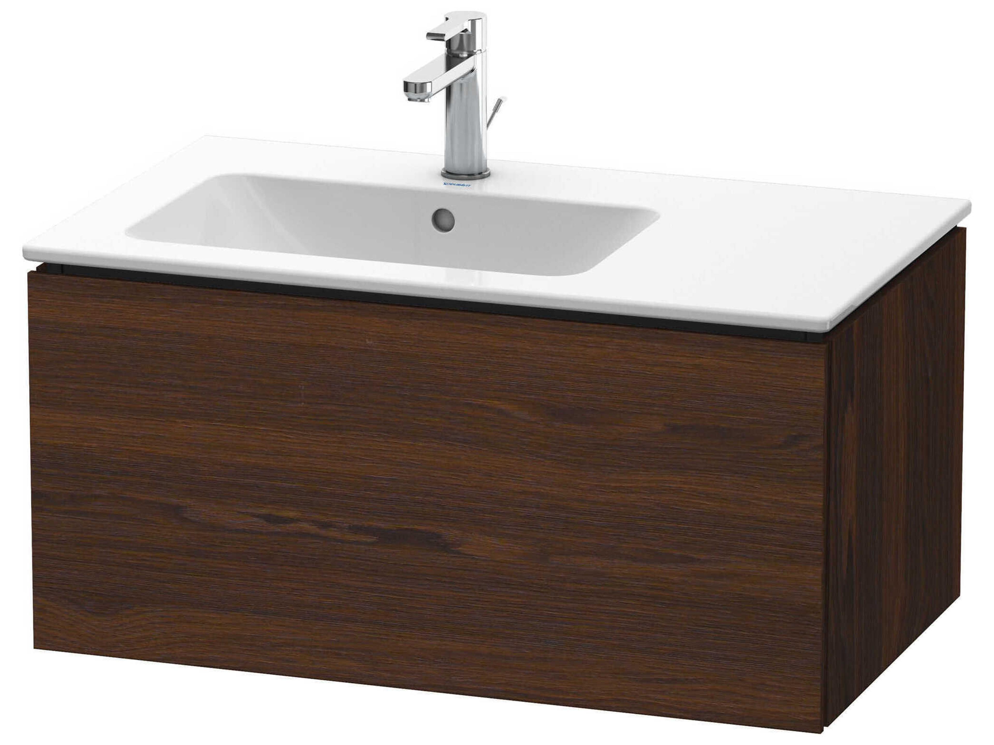 Duravit L-cube 32'' Walnut (Brushed) Matt Wall-Mounted Vanity Unit