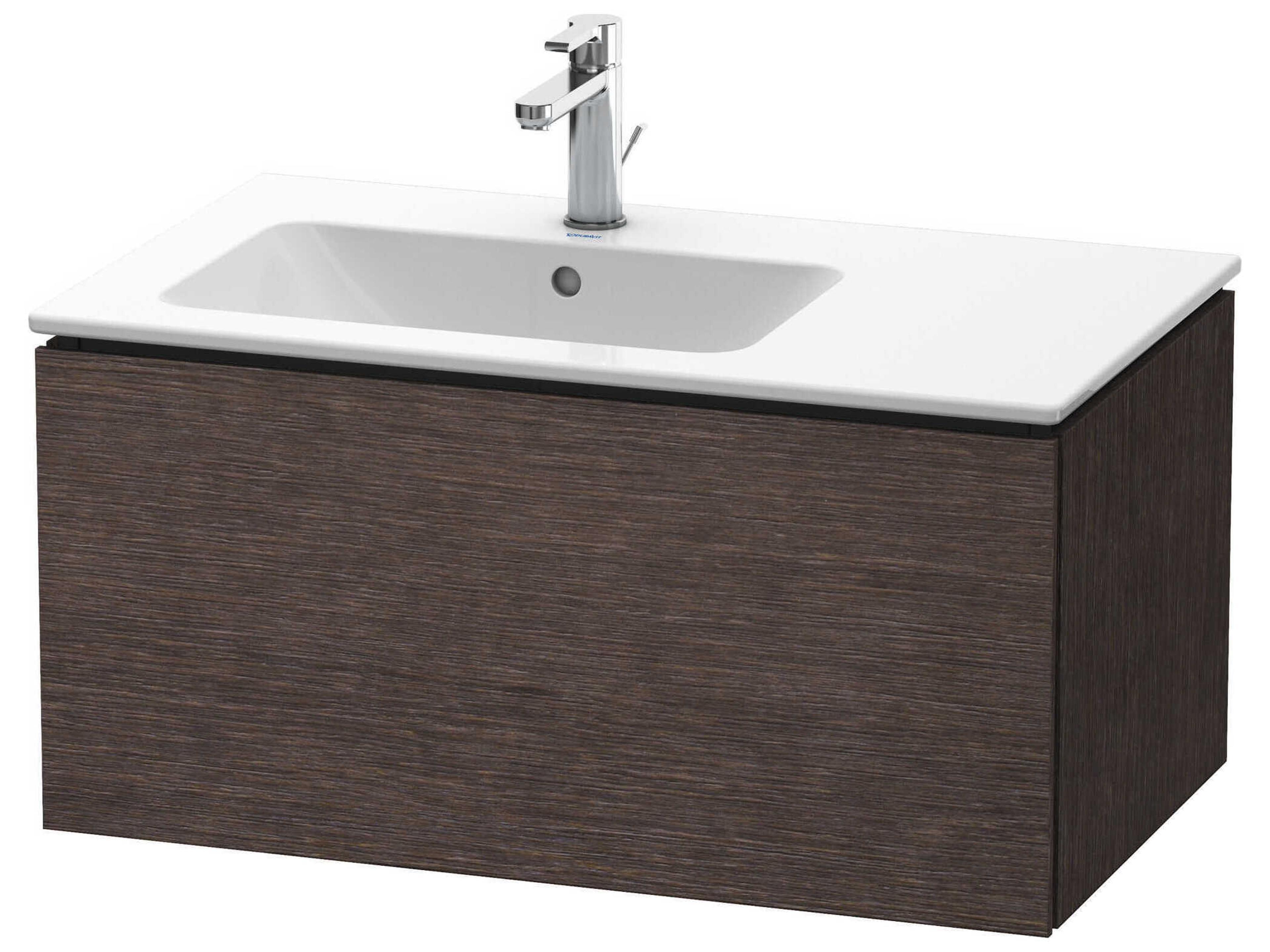 Duravit L-cube 32'' Dark Brushed Oak Matt Wall-Mounted Vanity Unit