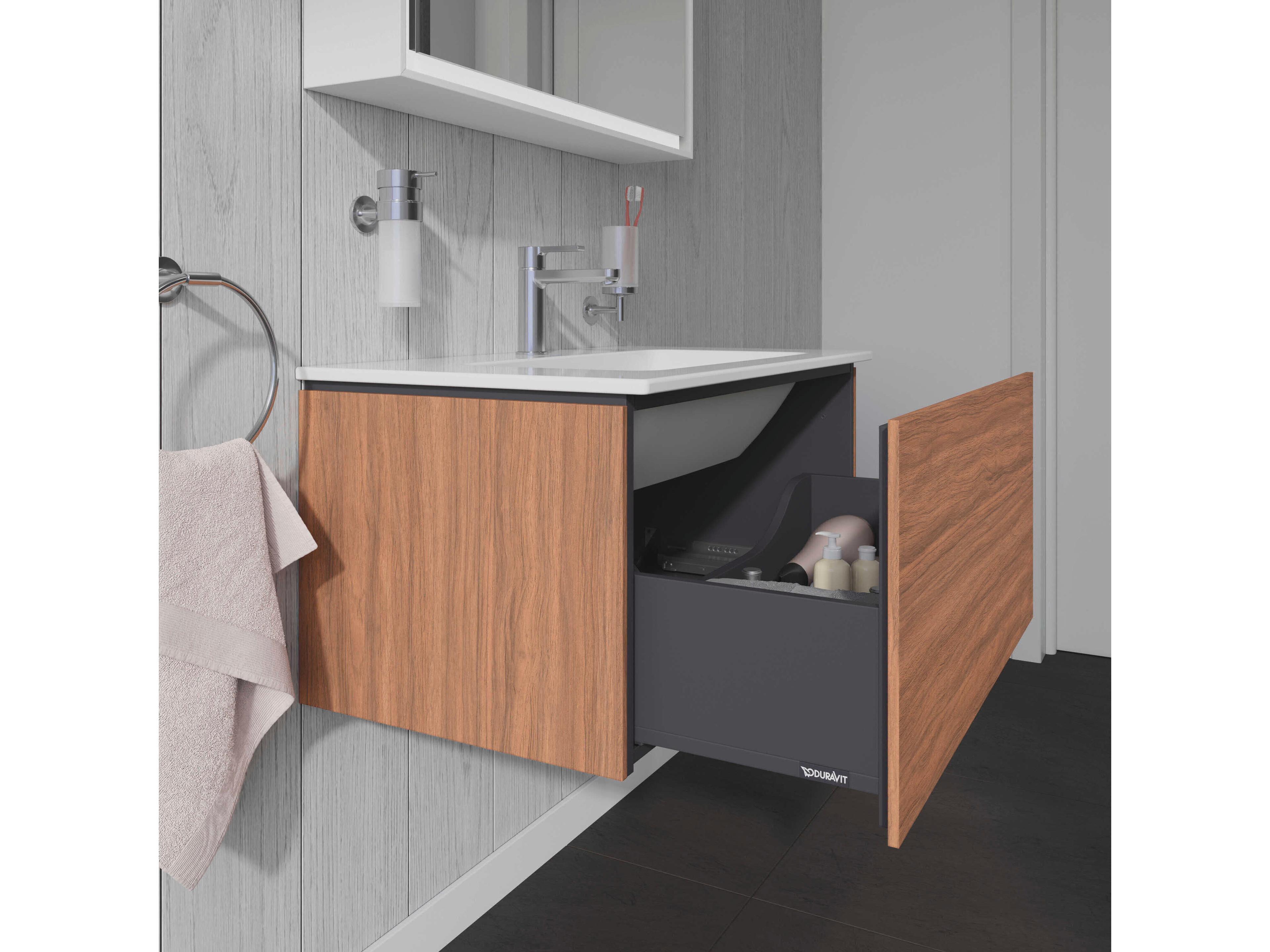 Duravit L-cube 32'' Walnut Matt Wall-Mounted Vanity Unit