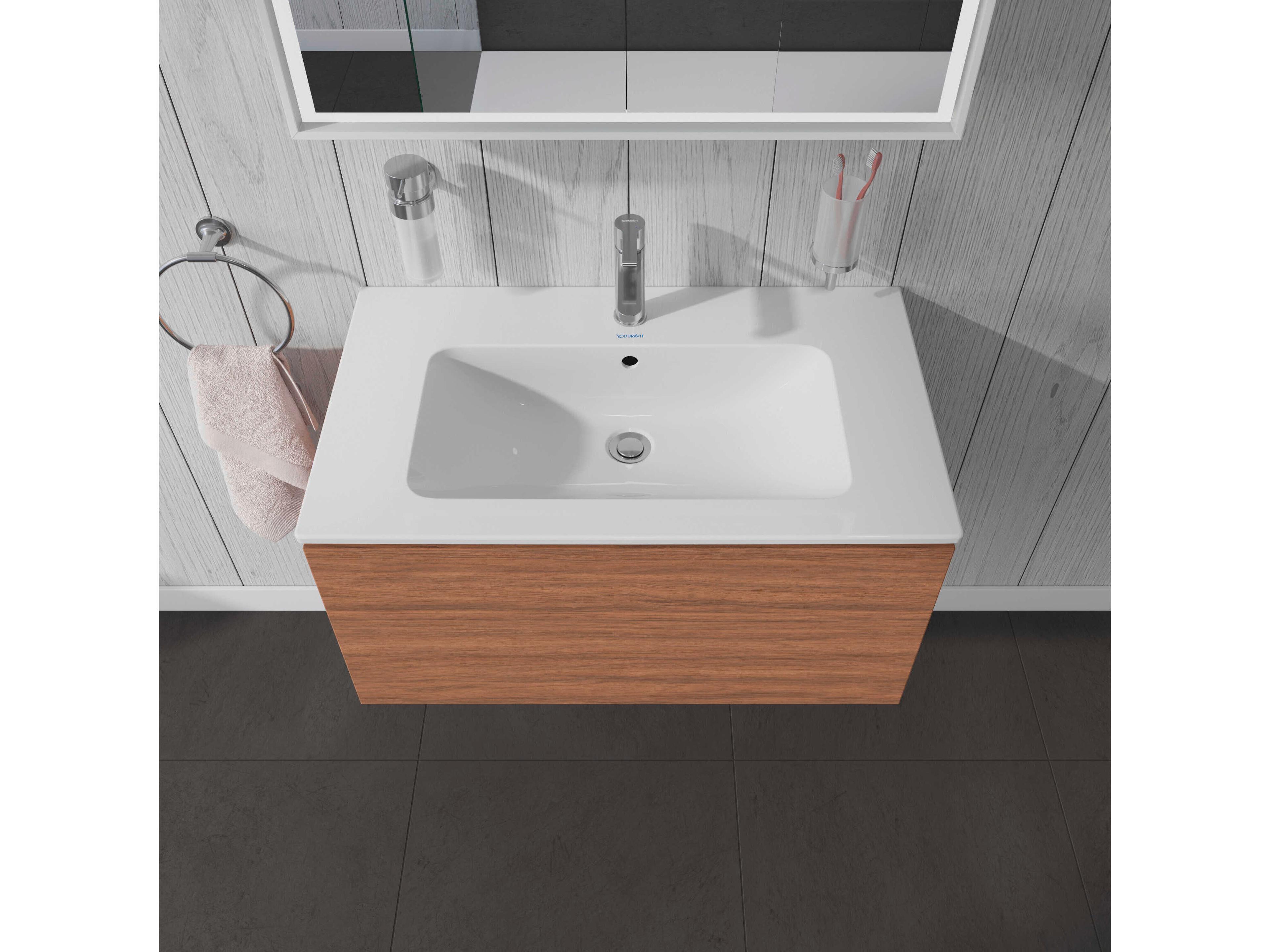 Duravit L-cube 32'' Walnut Matt Wall-Mounted Vanity Unit