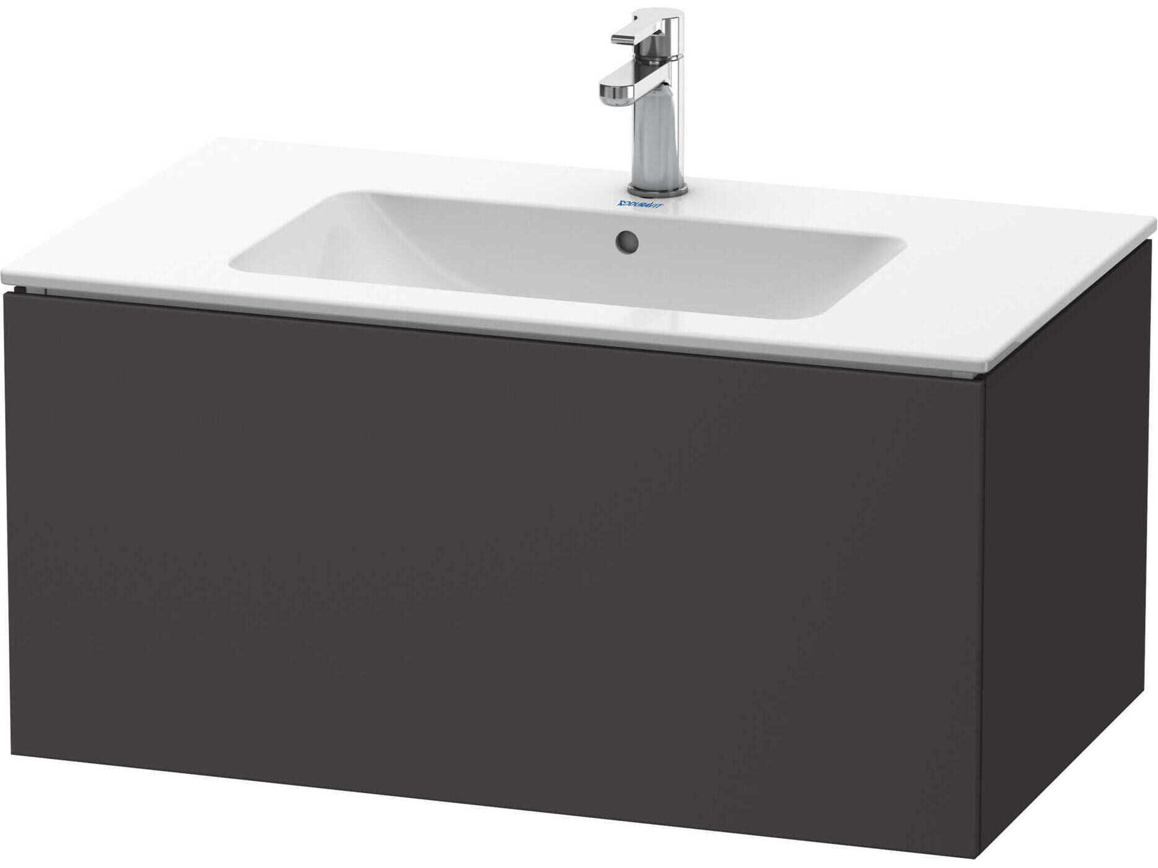 L-cube 32'' Graphite Super Matt Wall-Mounted Vanity Unit