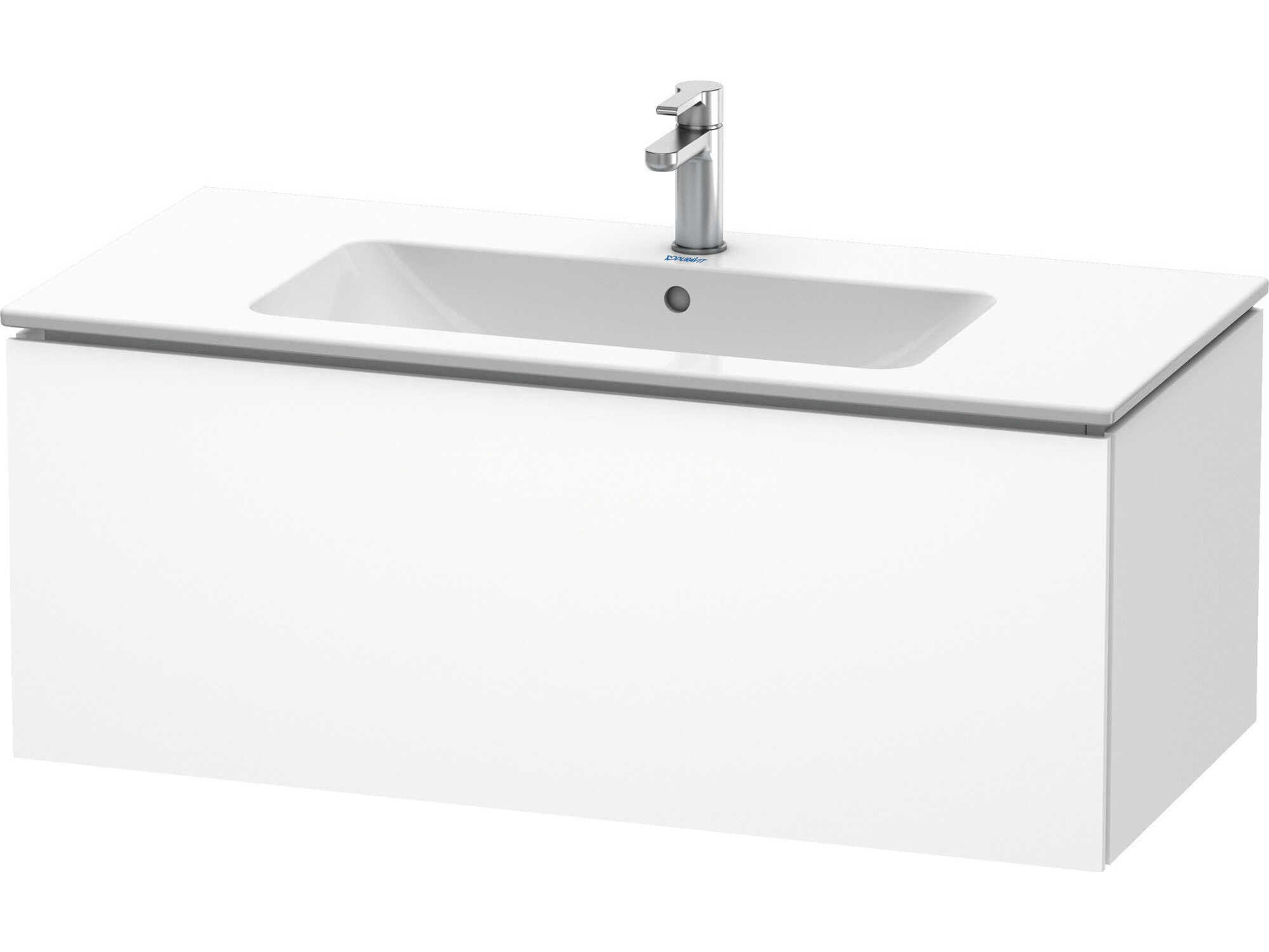 L-cube 40'' White Matt Wall-Mounted Vanity Unit