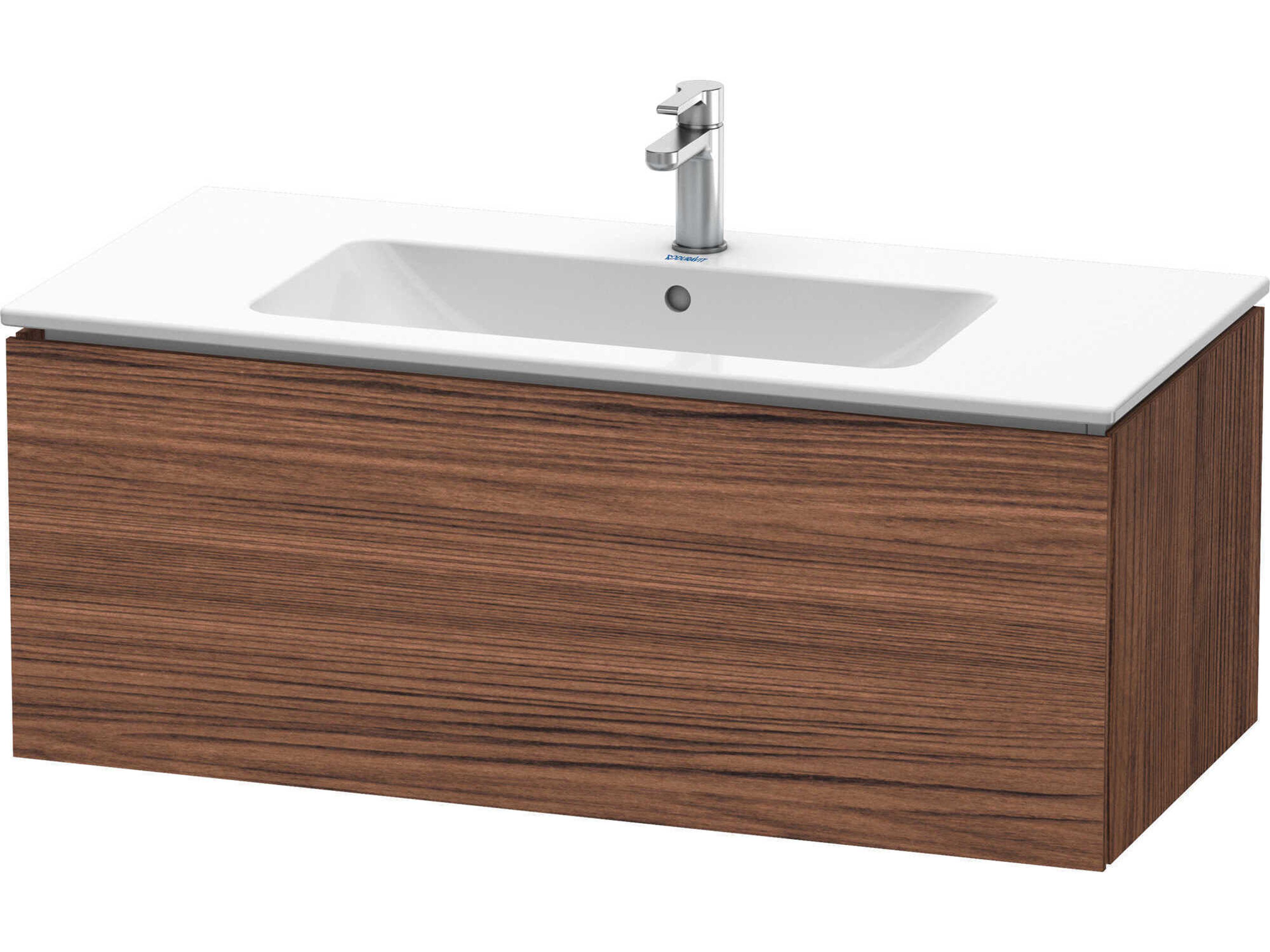 L-cube 40'' Walnut (Dark) Matt Wall-Mounted Vanity Unit