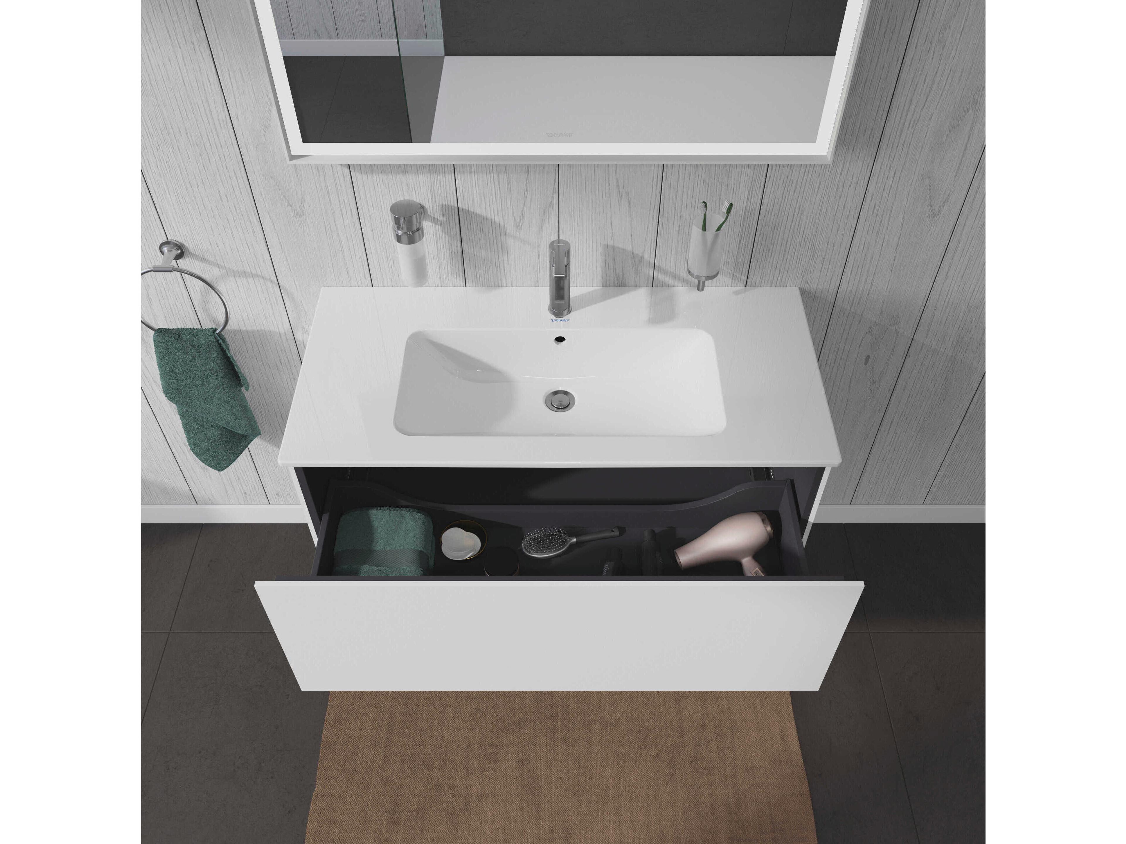 Duravit L-cube 40'' White High Gloss Wall-Mounted Vanity Unit