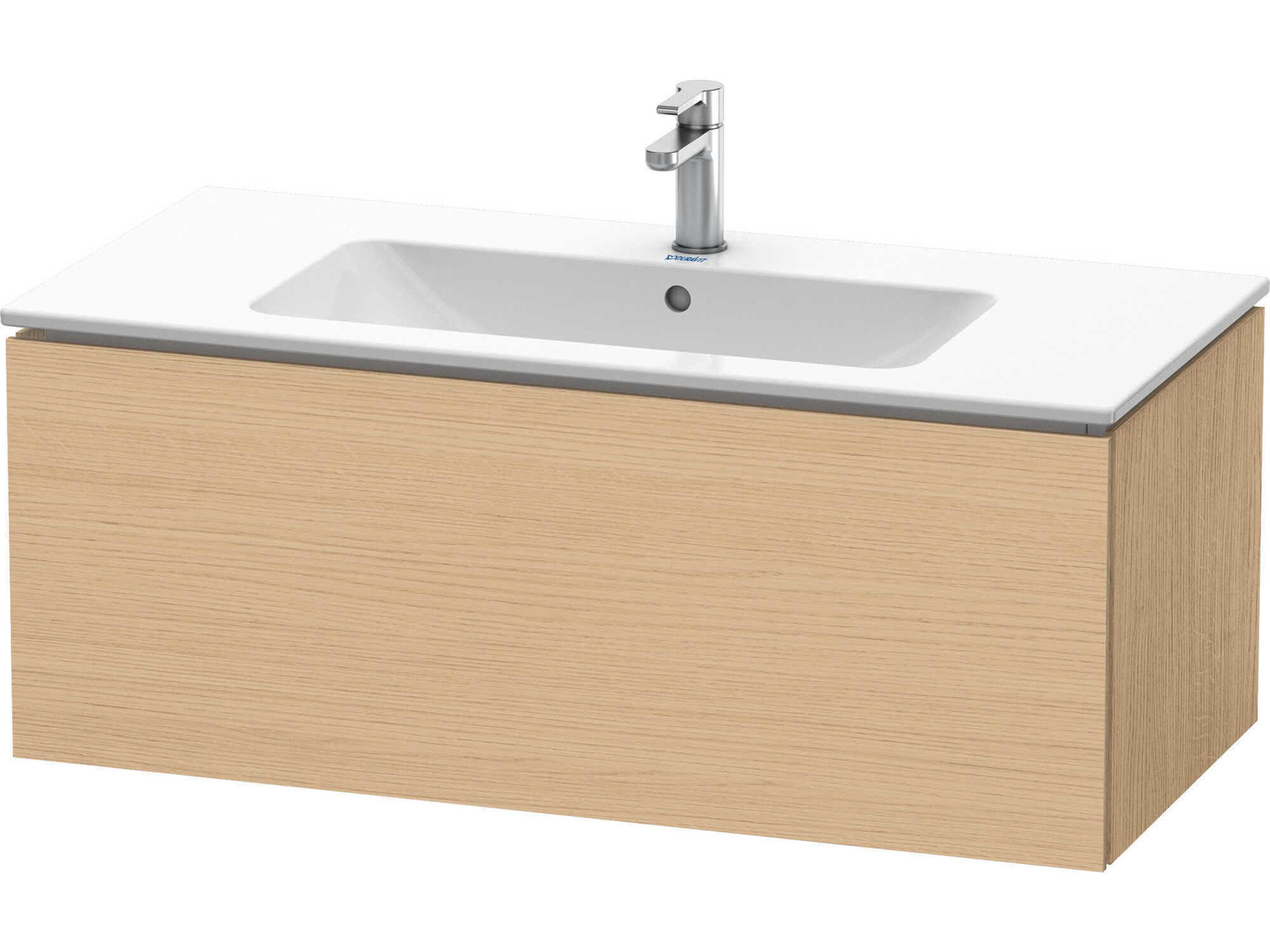 L-cube 40'' Natural Oak Matt Wall-Mounted Vanity Unit