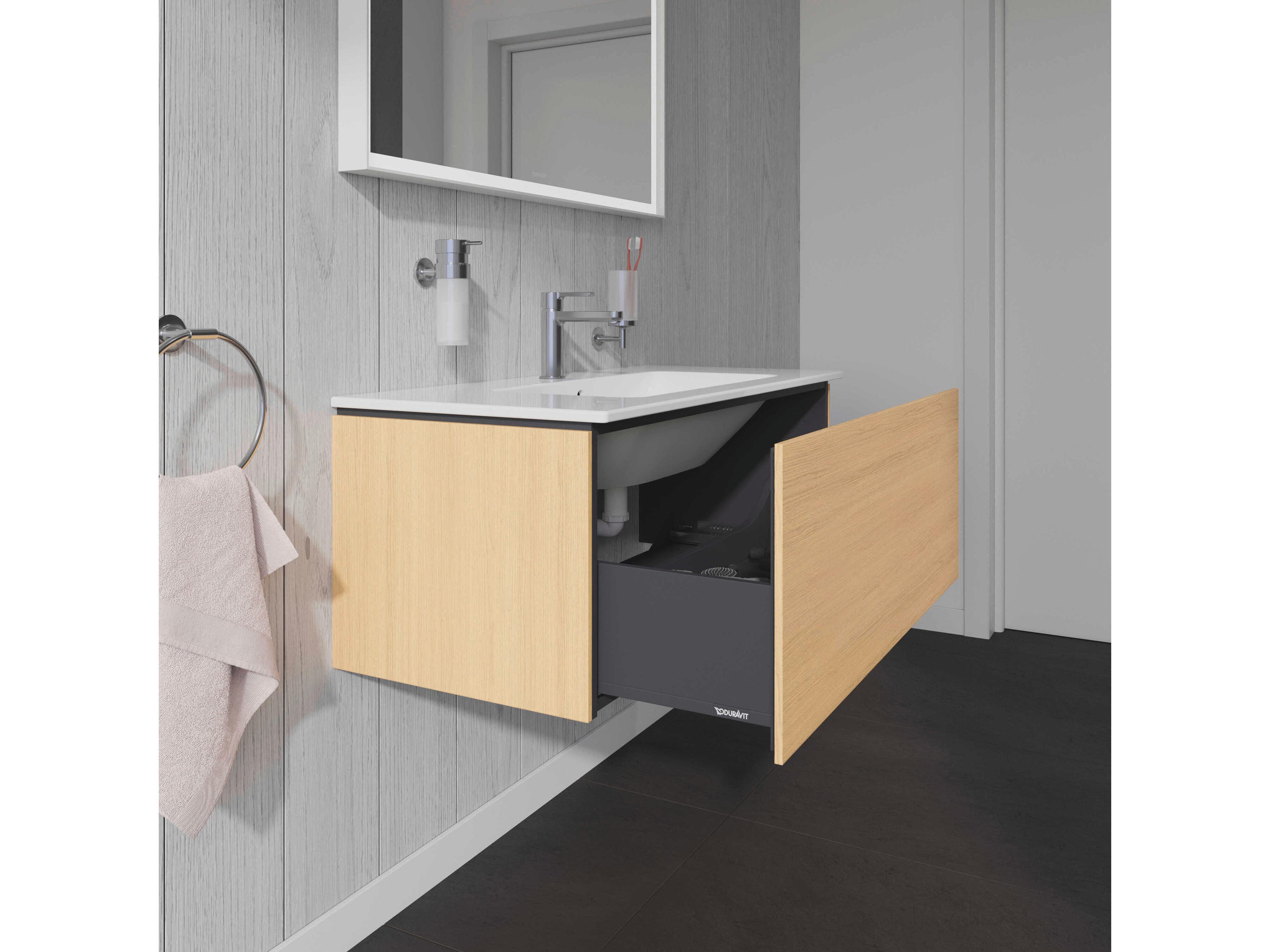 Duravit L-cube 40'' Natural Oak Matt Wall-Mounted Vanity Unit