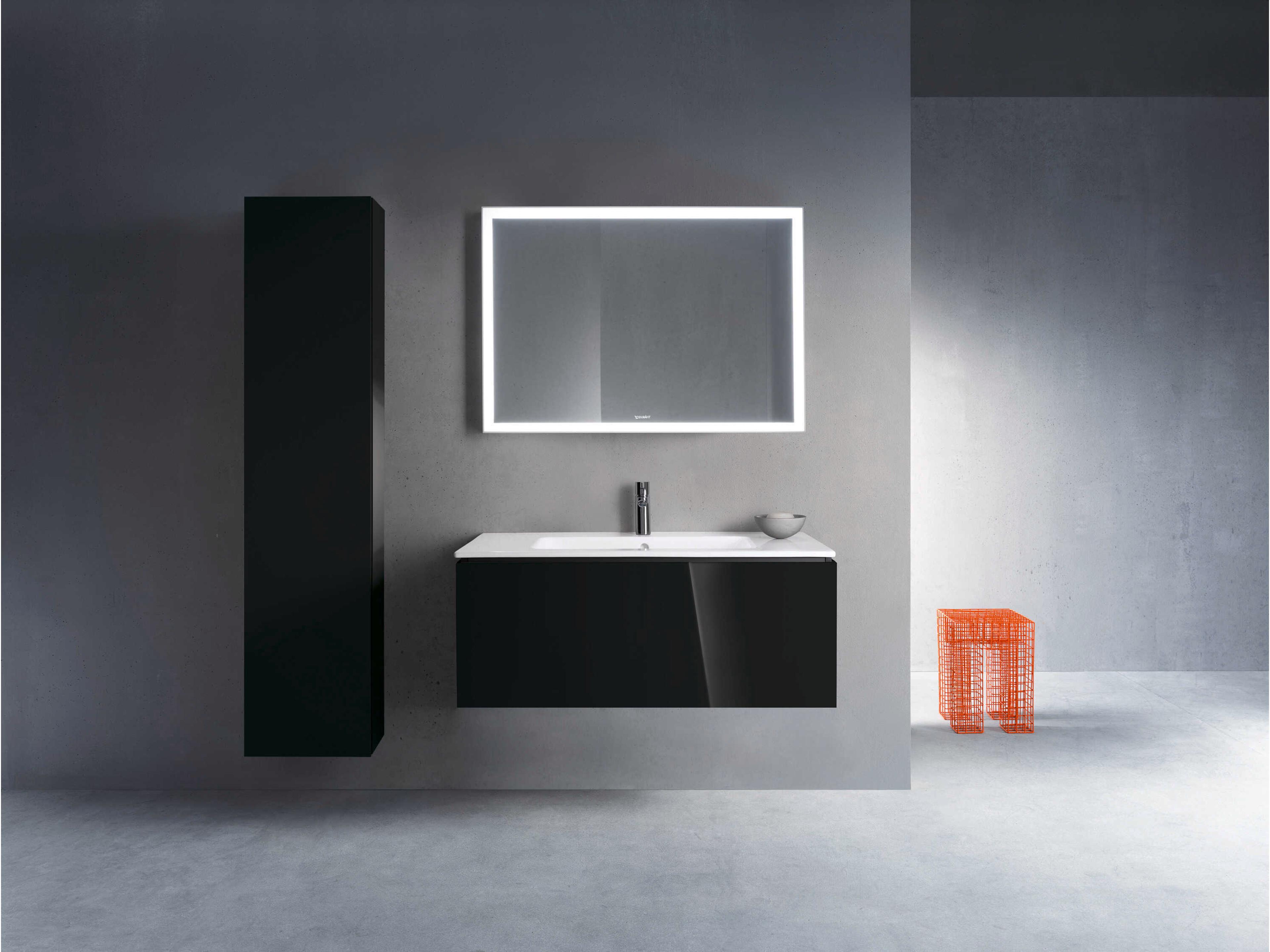 Duravit L-cube 40'' Black High Gloss Wall-Mounted Vanity Unit