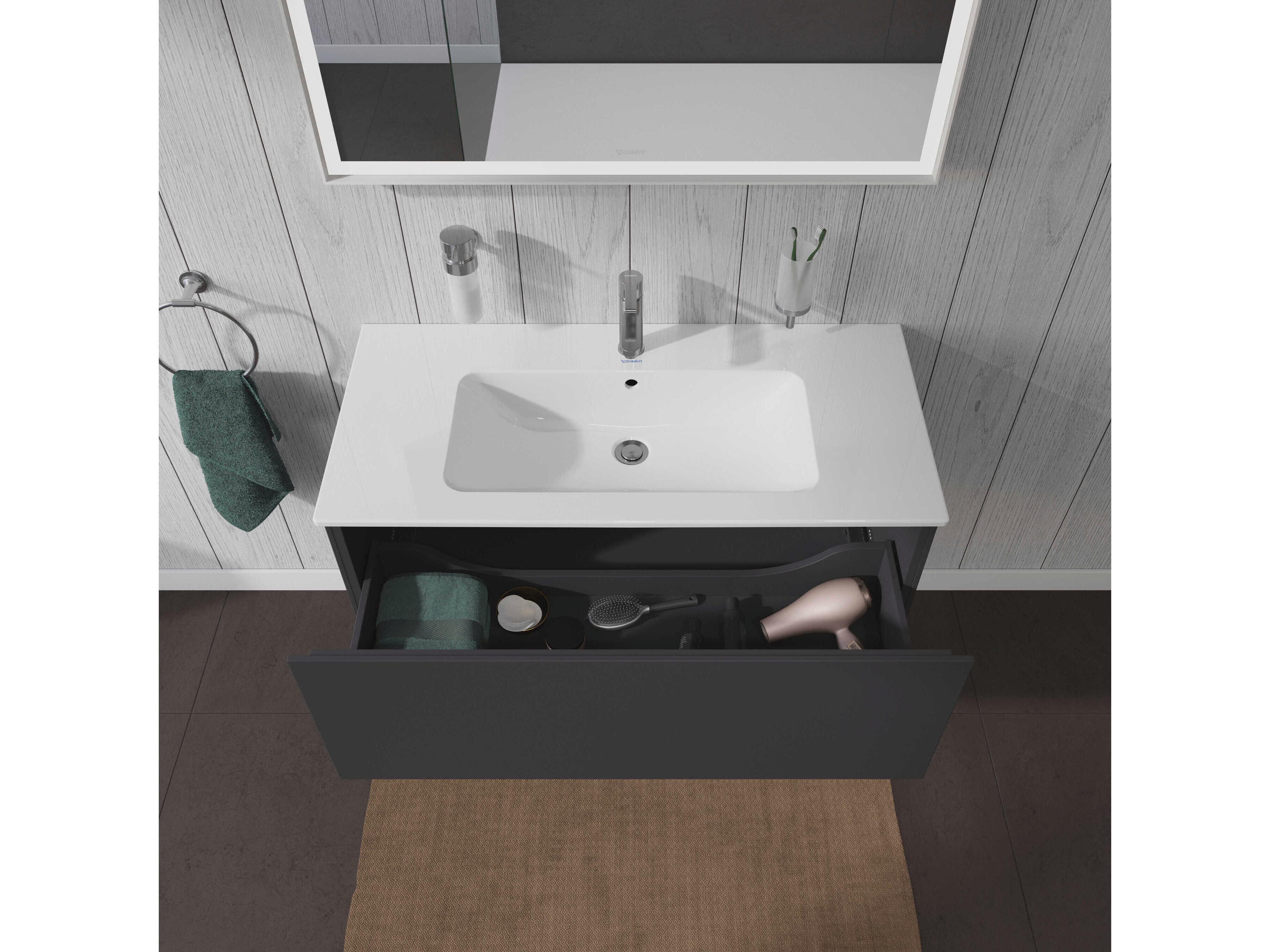 Duravit L-cube 40'' Graphite Matt Wall-Mounted Vanity Unit