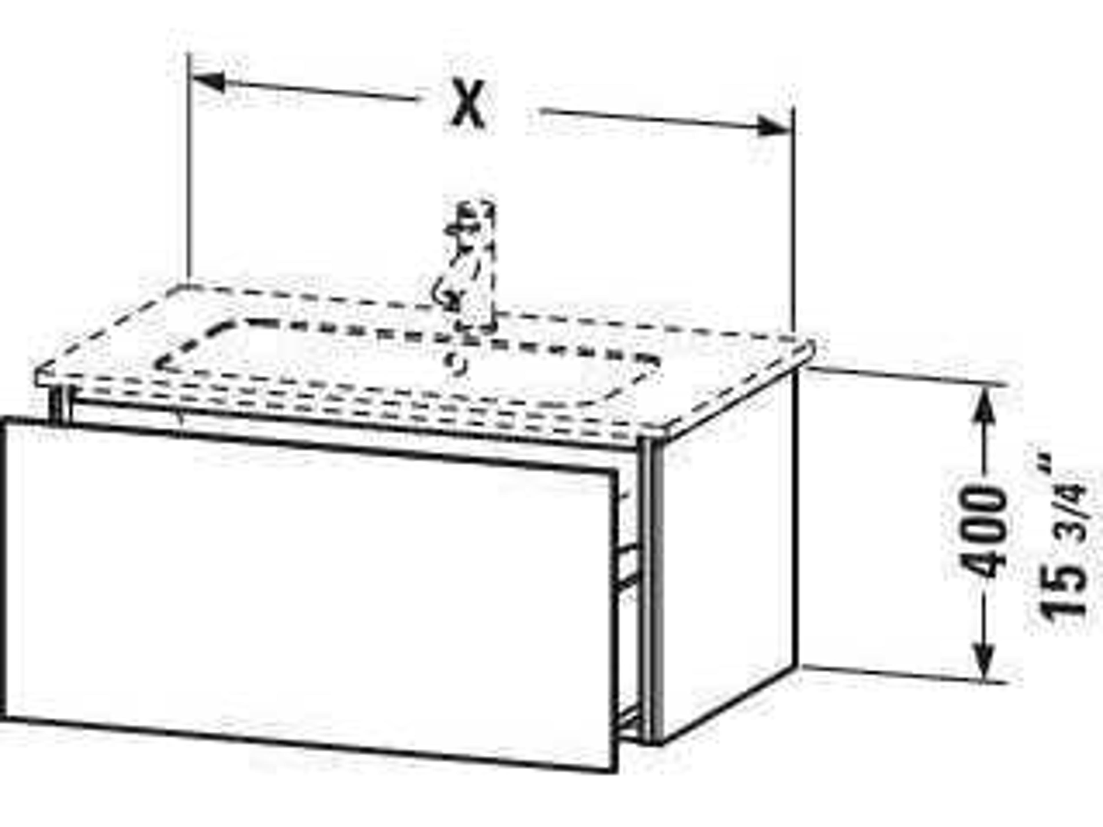 Duravit L-cube 40'' Mediterranean Oak Matt Wall-Mounted Vanity Unit