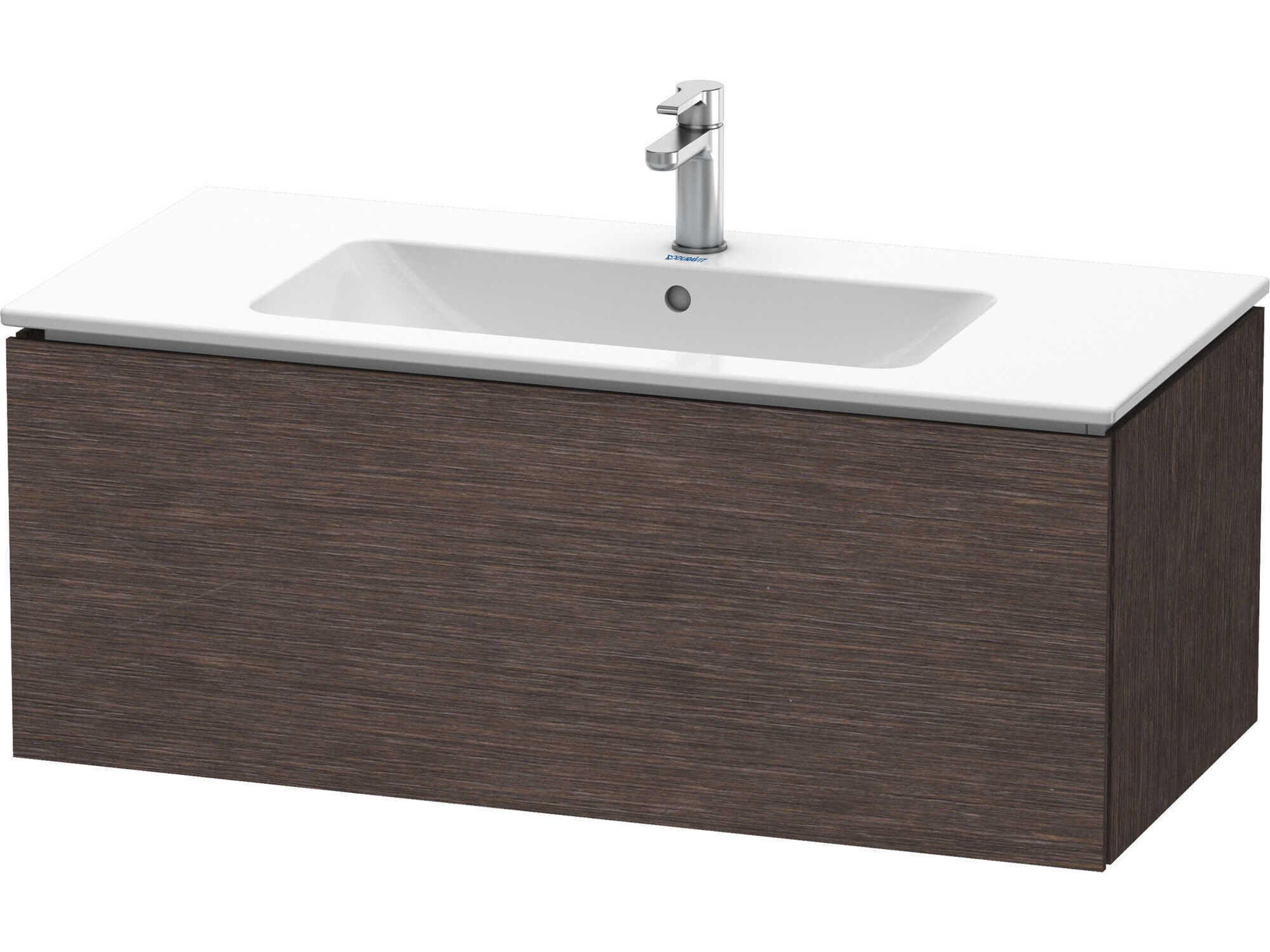 L-cube 40'' Dark Brushed Oak Matt Wall-Mounted Vanity Unit