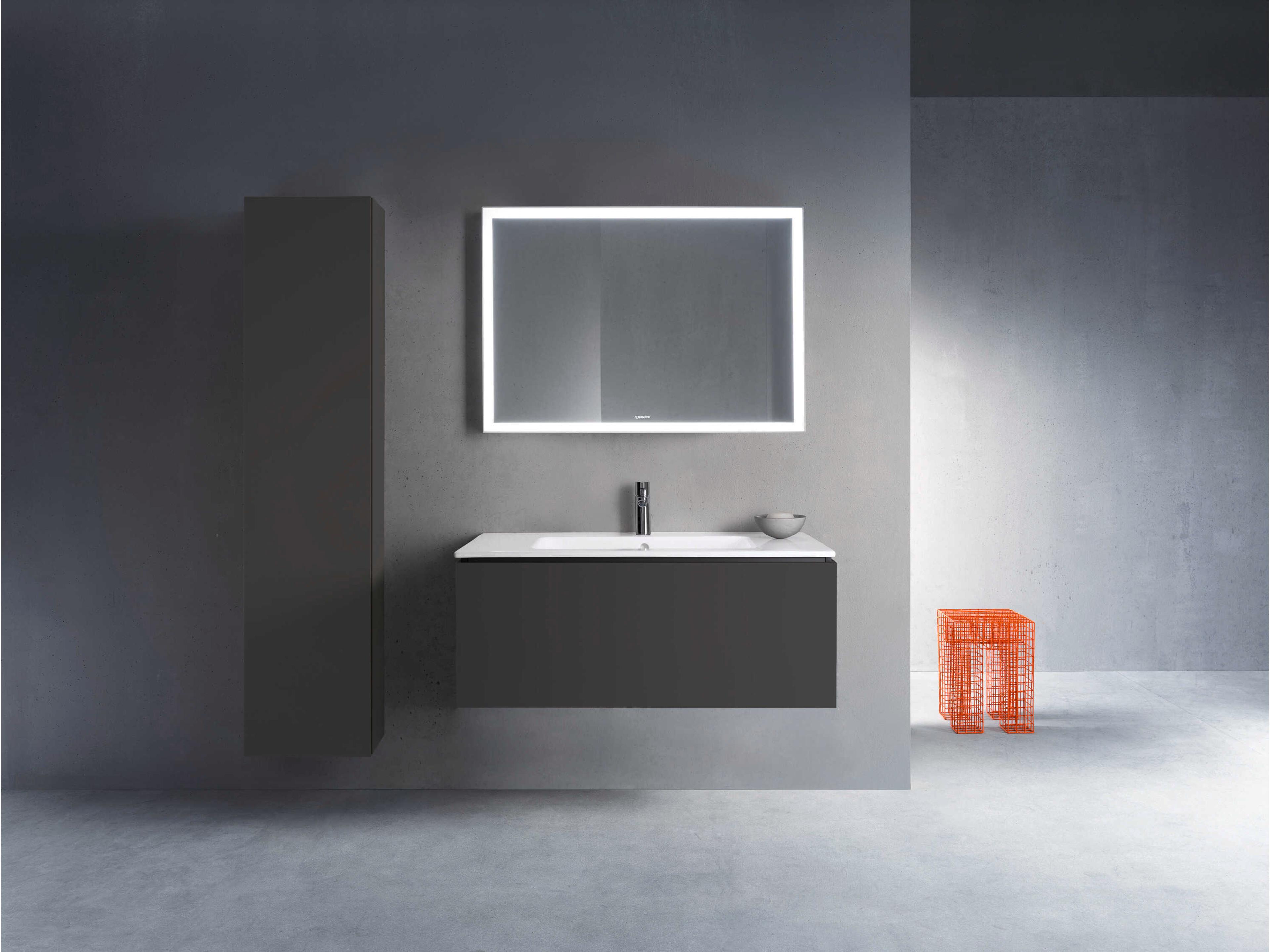 Duravit L-cube 40'' Graphite Super Matt Wall-Mounted Vanity Unit