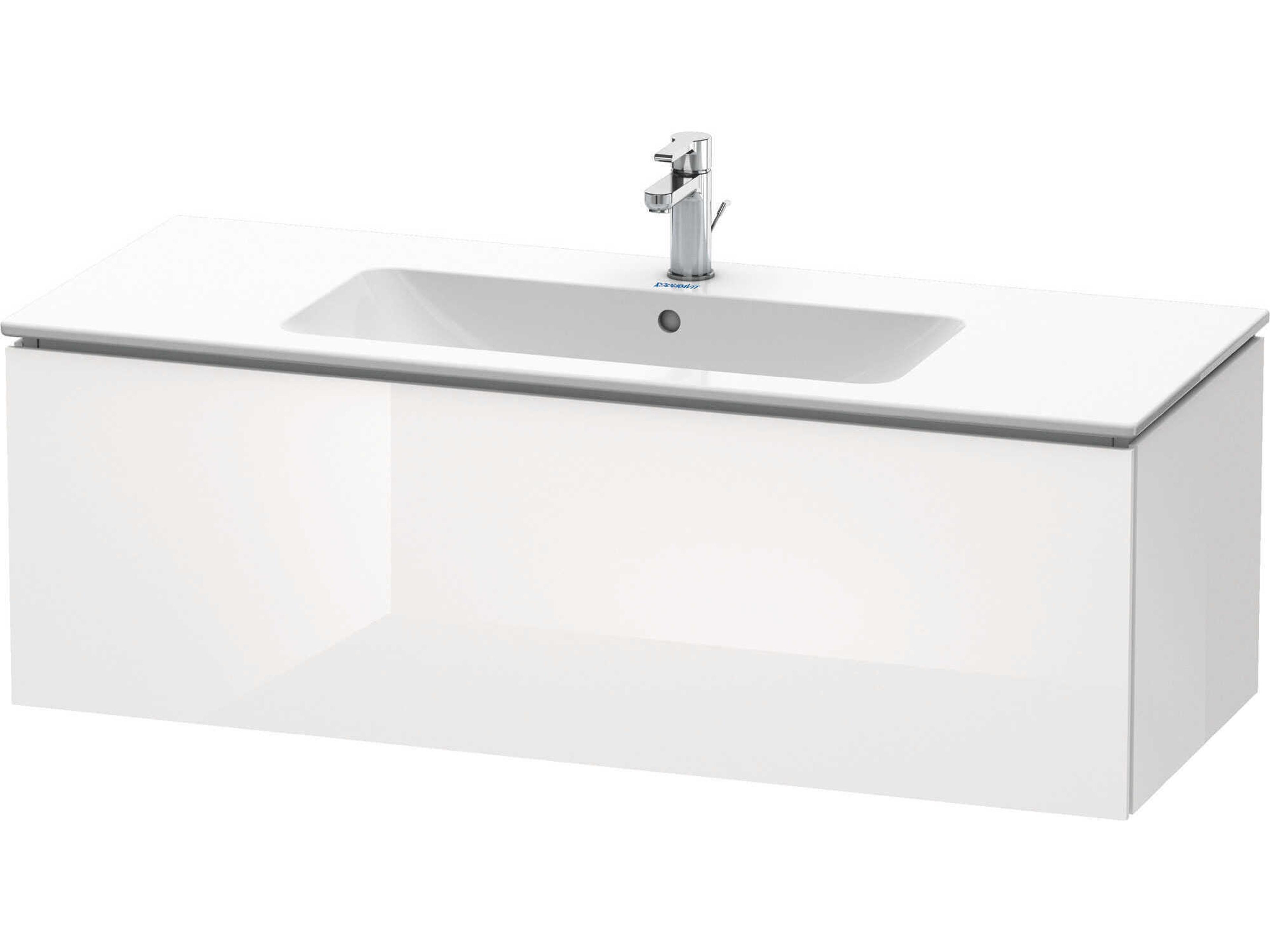 L-cube 48'' White High Gloss Wall-Mounted Vanity Unit