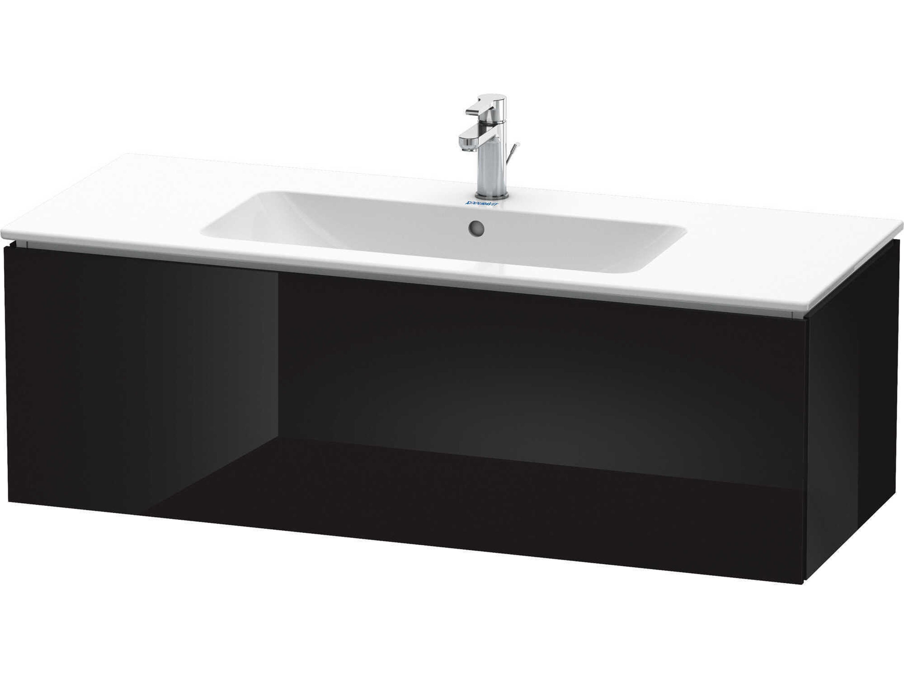 L-cube 48'' Black High Gloss Wall-Mounted Vanity Unit