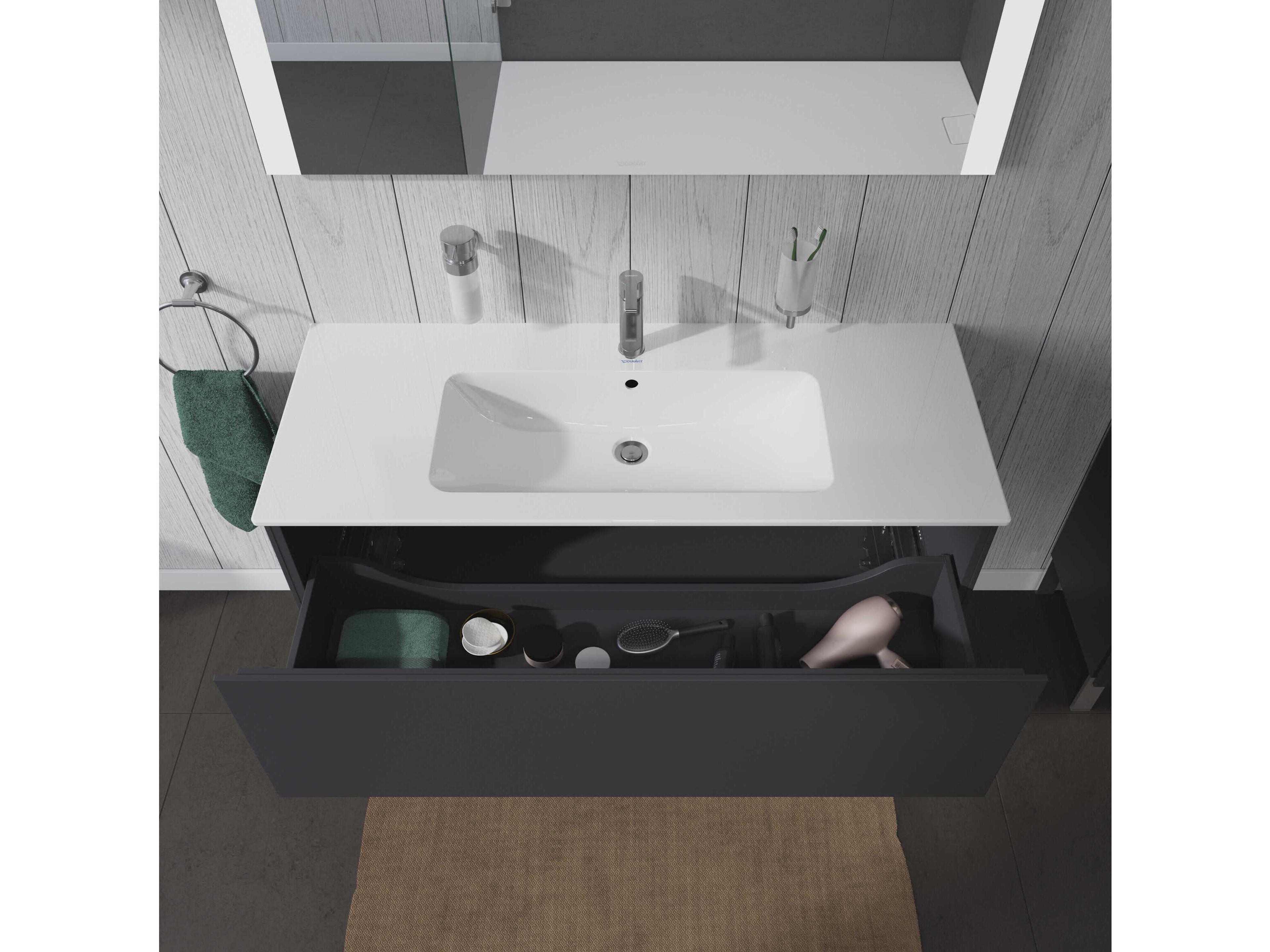 Duravit L-cube 48'' Graphite Matt Wall-Mounted Vanity Unit