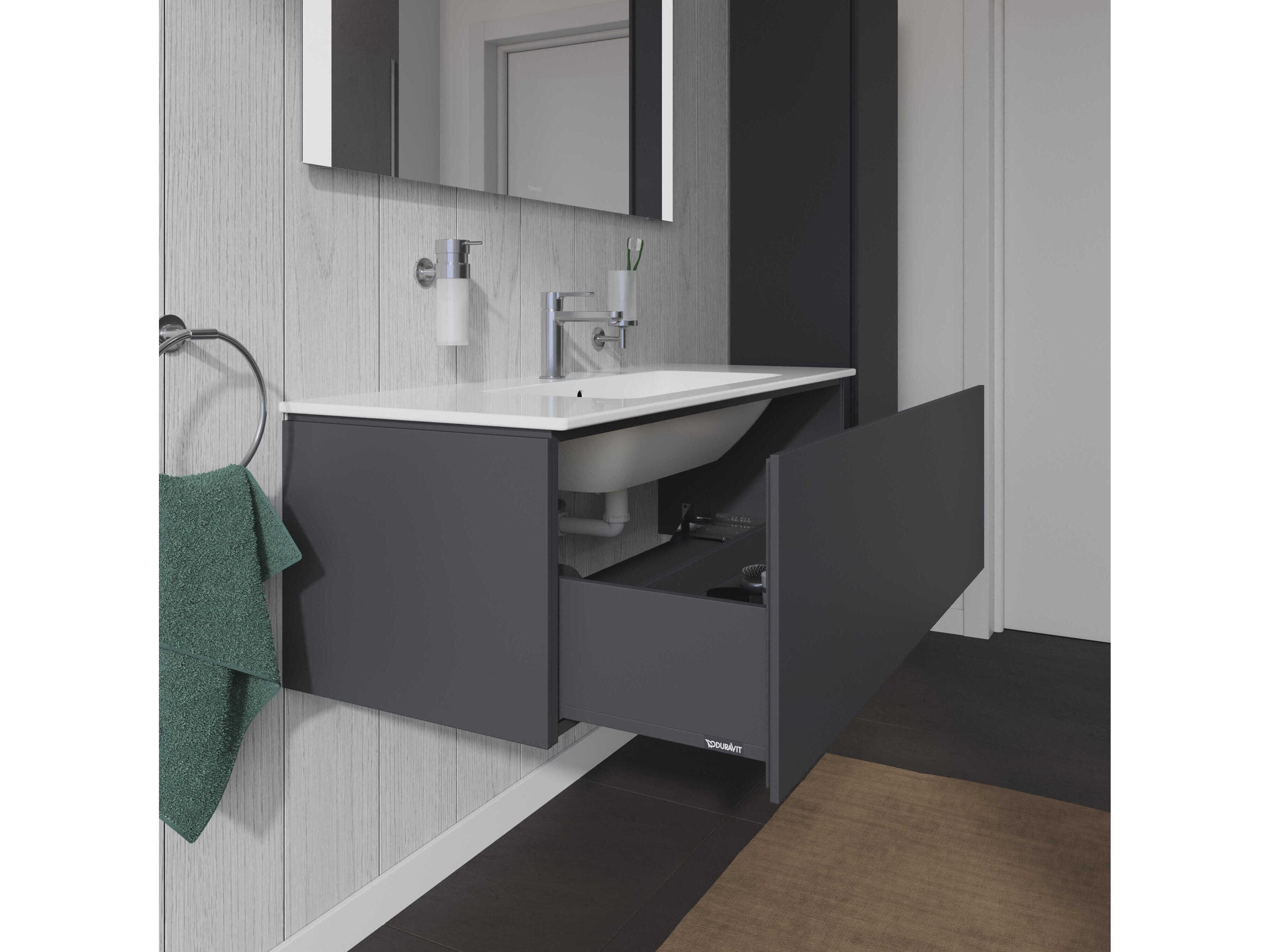 Duravit L-cube 48'' Graphite Matt Wall-Mounted Vanity Unit