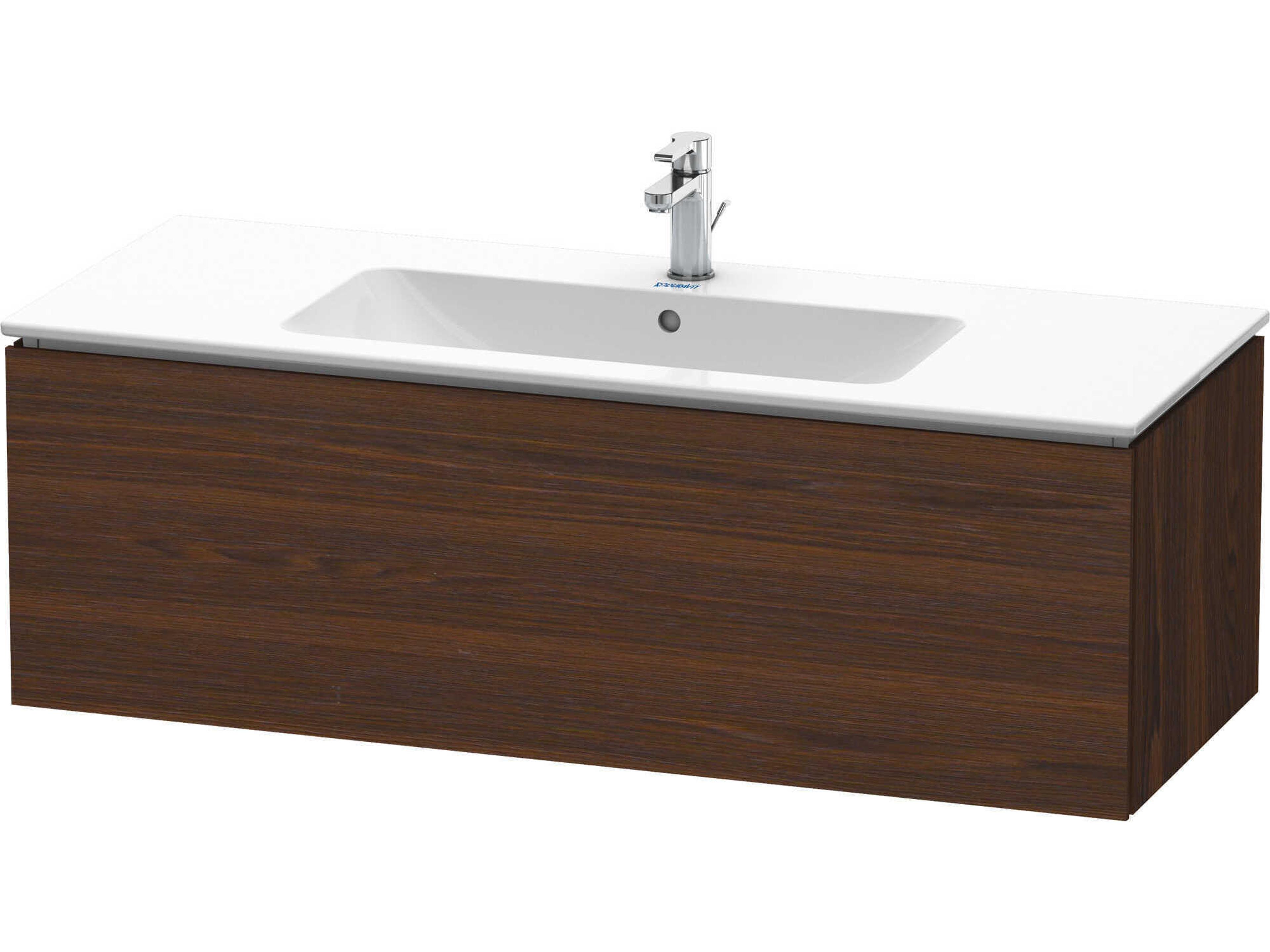 L-cube 48'' Walnut (Brushed) Matt Wall-Mounted Vanity Unit