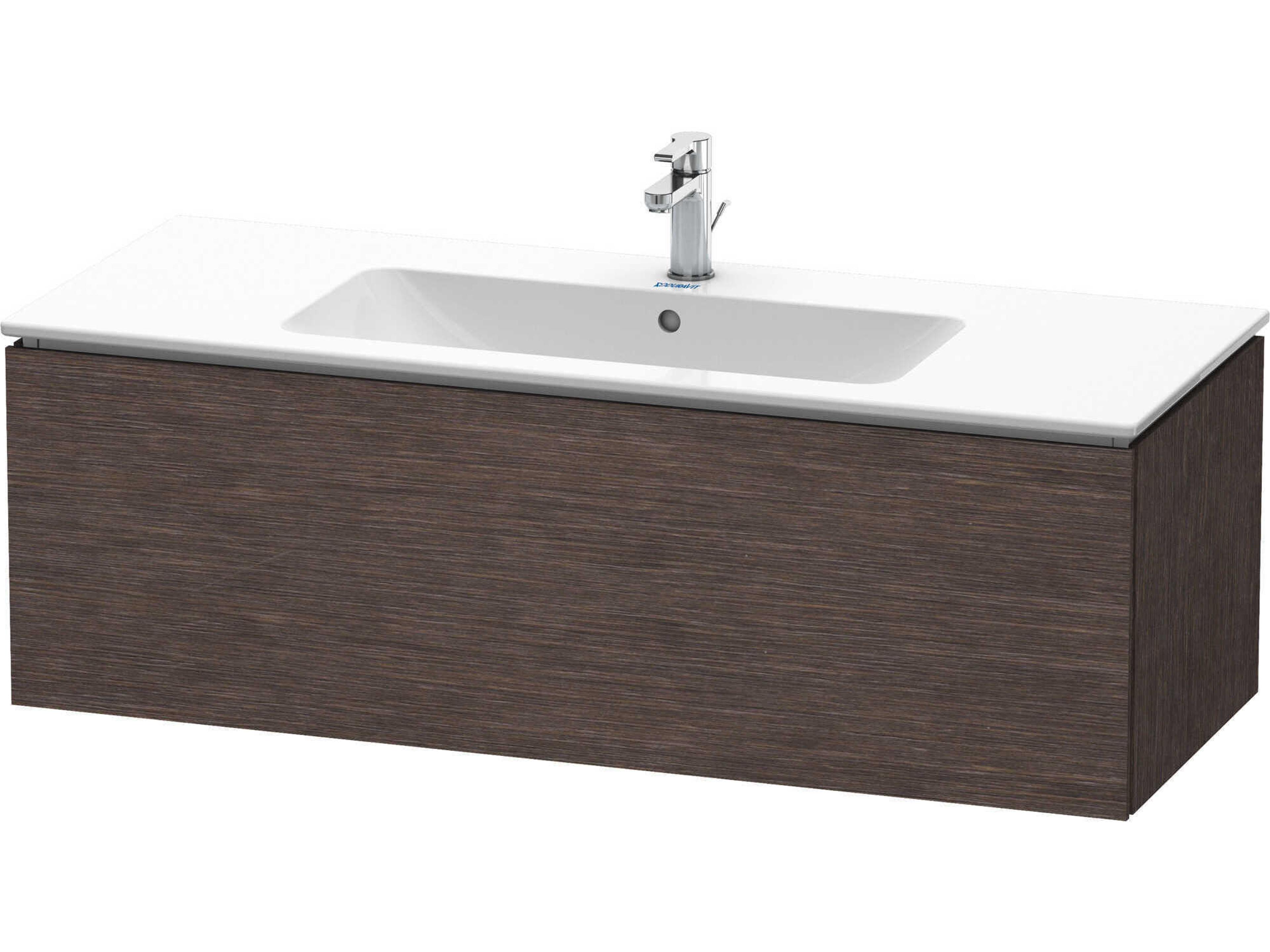 L-cube 48'' Dark Brushed Oak Matt Wall-Mounted Vanity Unit