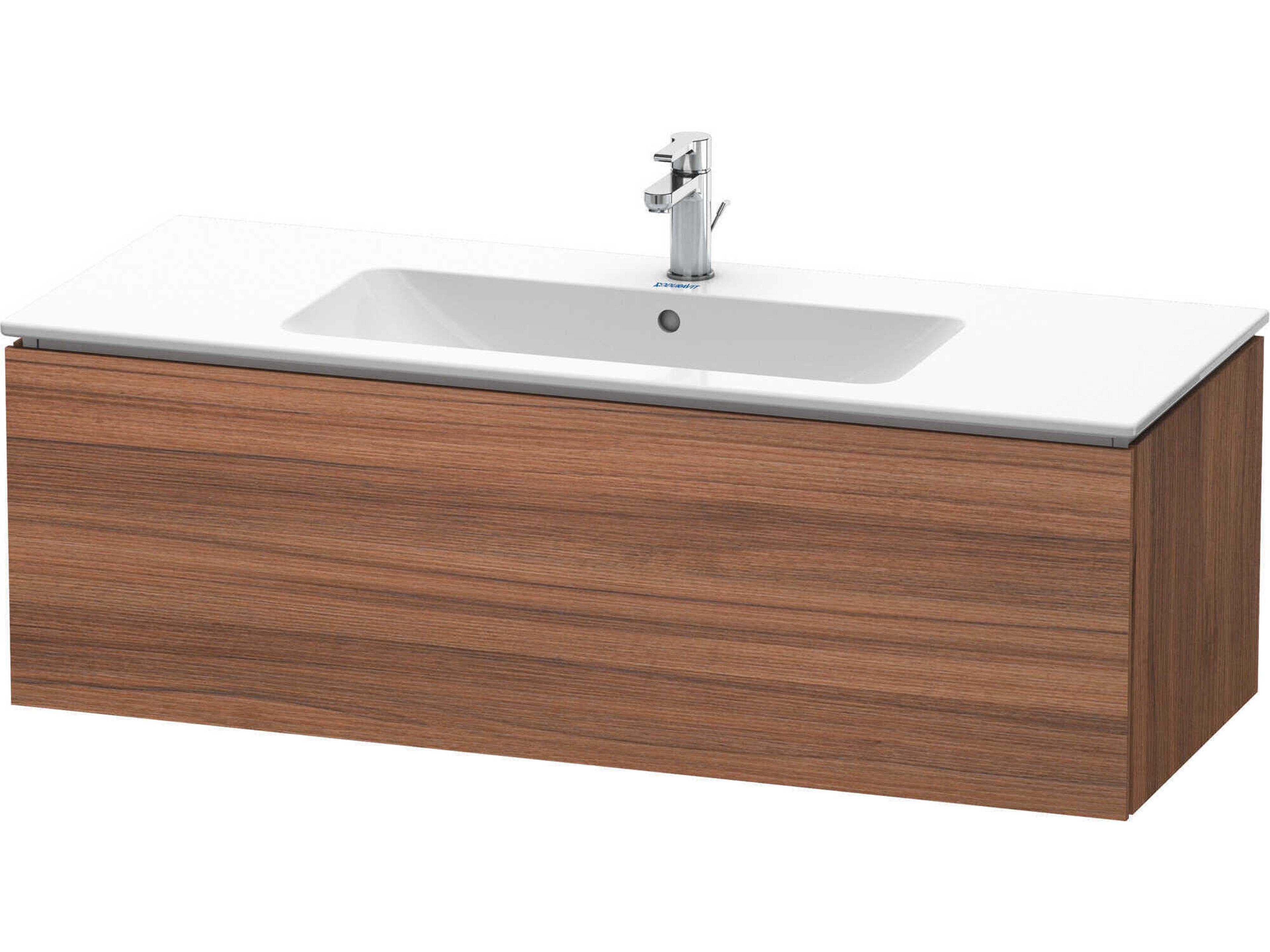 L-cube 48'' Walnut Matt Wall-Mounted Vanity Unit