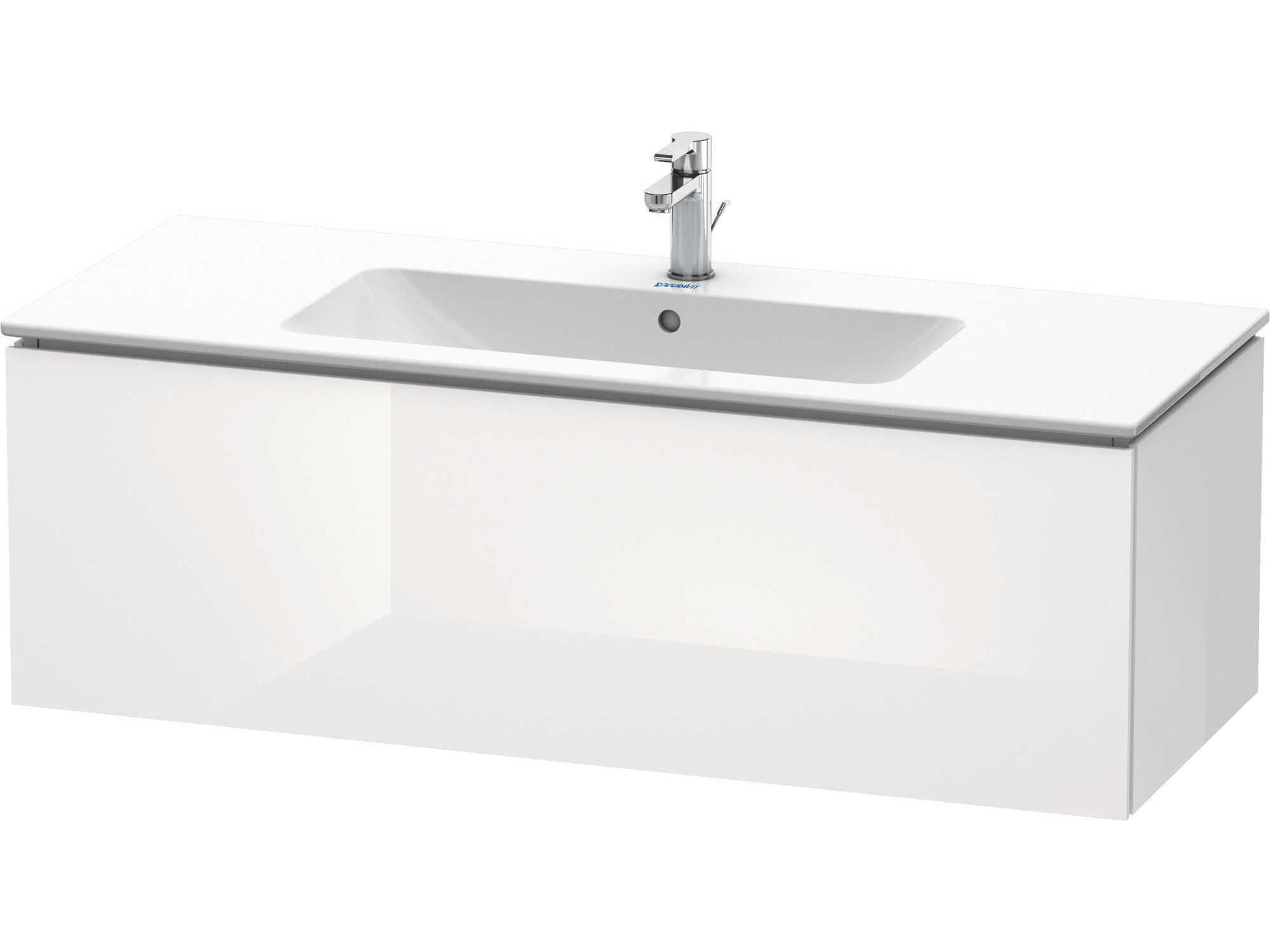 L-cube 48'' White High Gloss (Lacquer) Wall-Mounted Vanity Unit