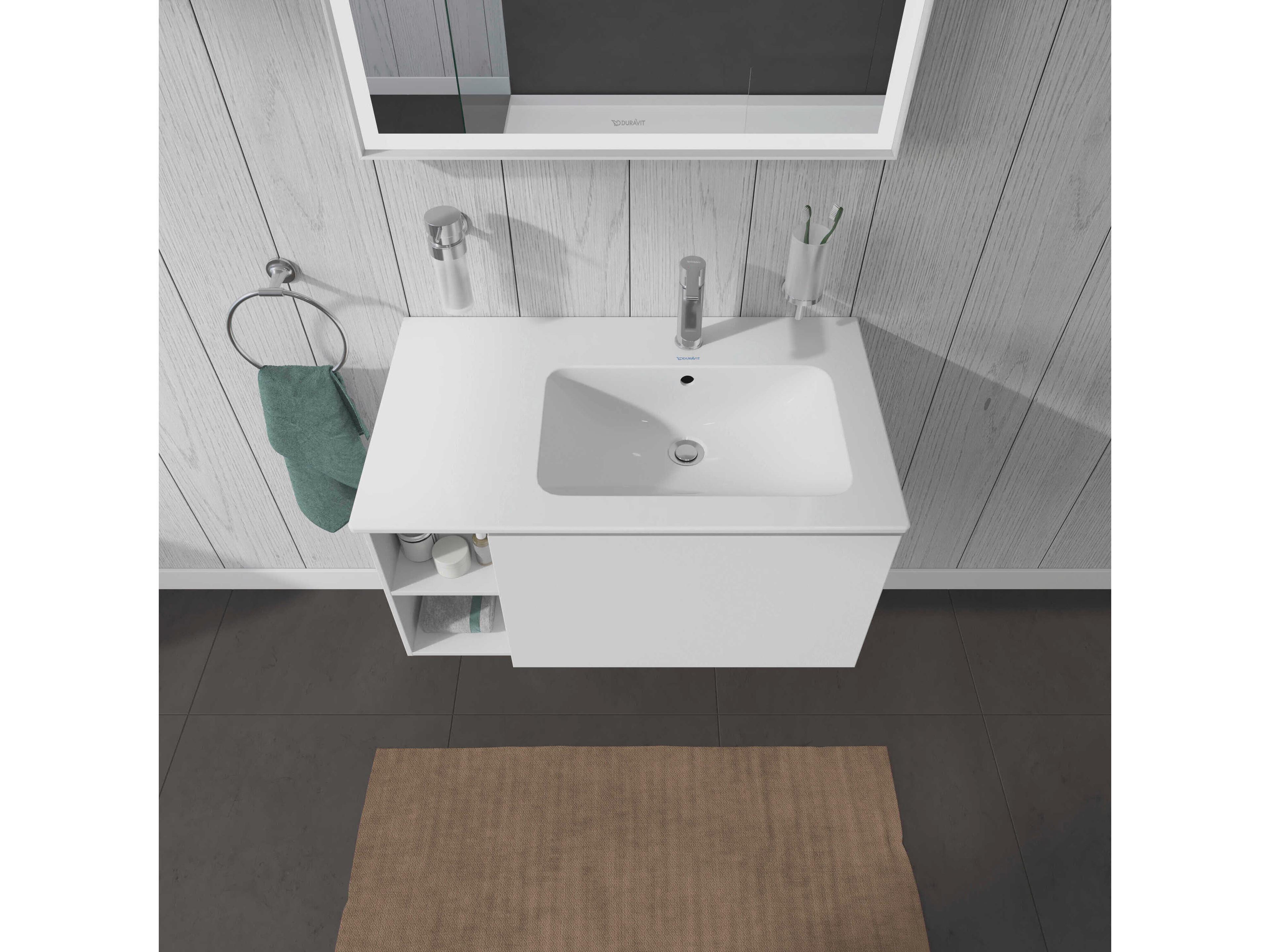 Duravit L-cube 32'' White Matt Wall-Mounted Vanity Unit (2 Left Side Open Compartments)