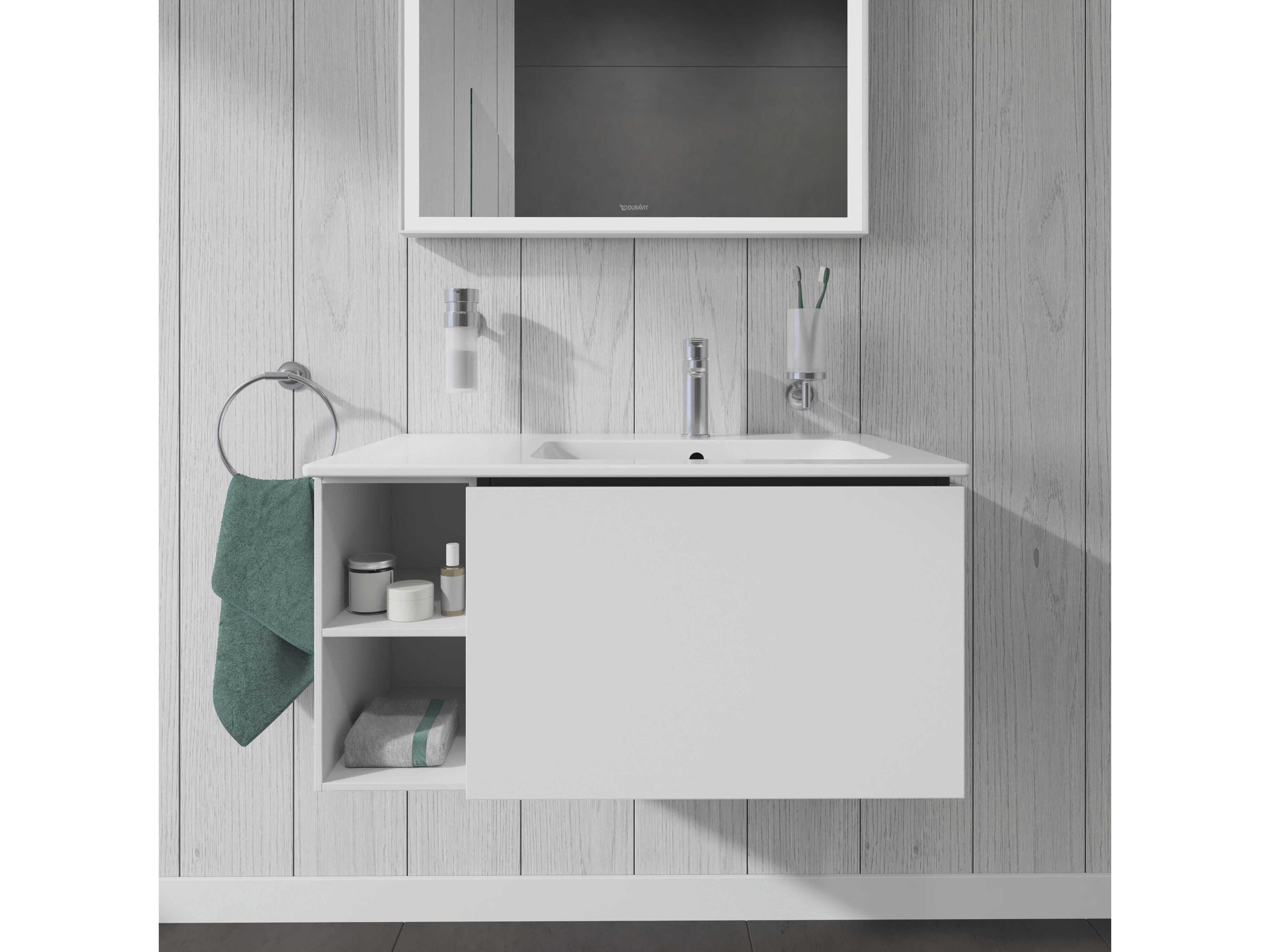 Duravit L-cube 32'' White Matt Wall-Mounted Vanity Unit (2 Left Side Open Compartments)