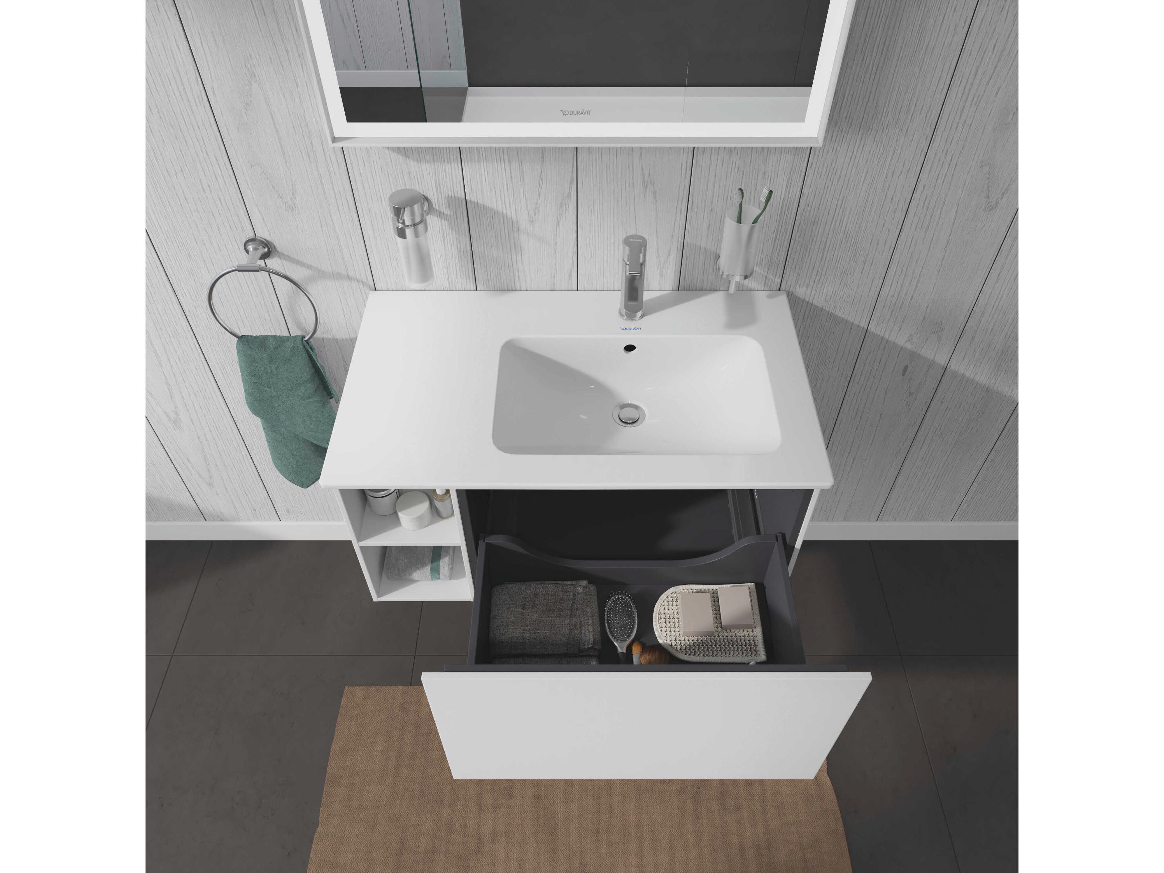 Duravit L-cube 32'' White Matt Wall-Mounted Vanity Unit (2 Left Side Open Compartments)