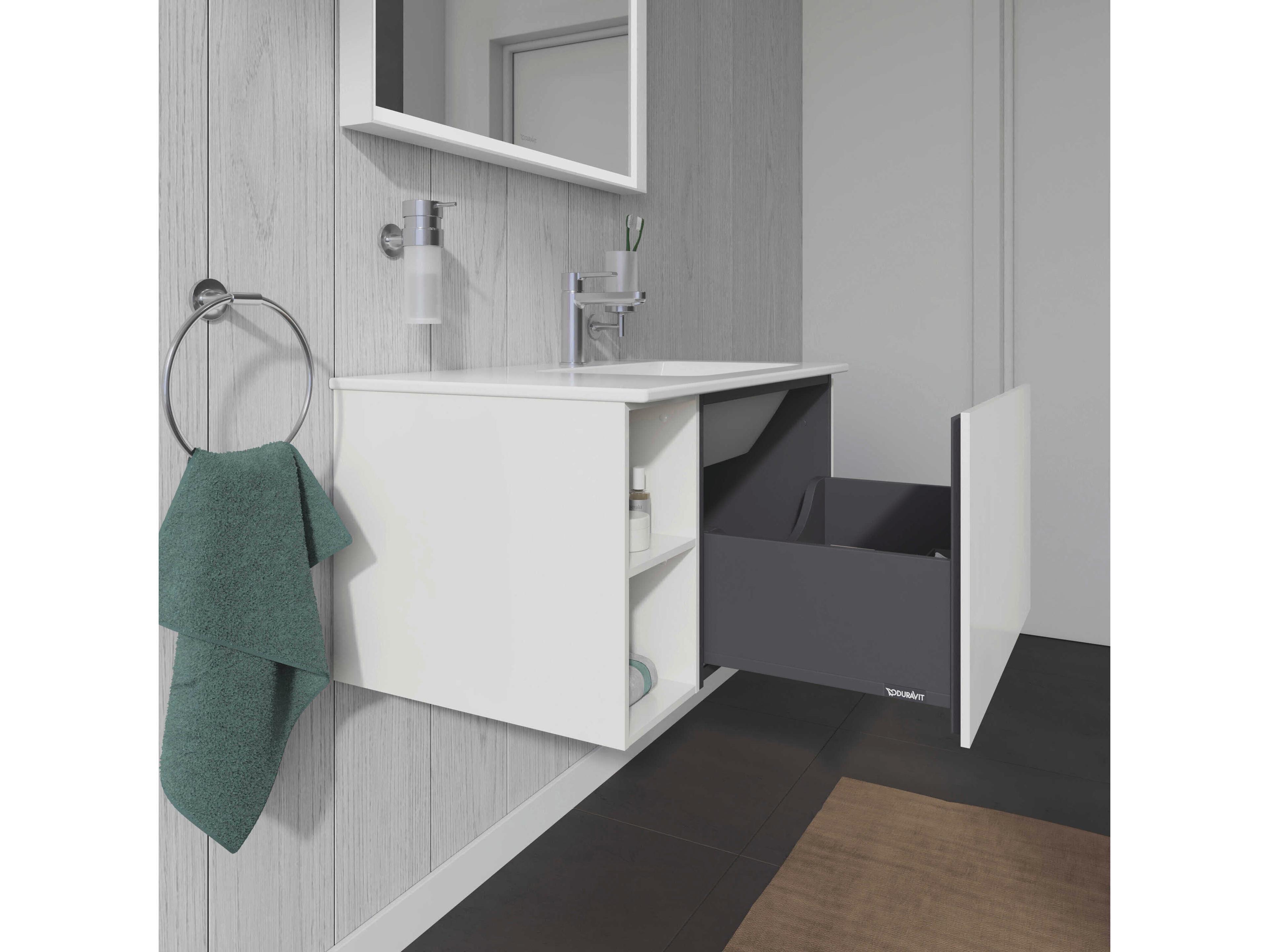 Duravit L-cube 32'' White High Gloss Wall-Mounted Vanity Unit (2 Left Side Open Compartments)
