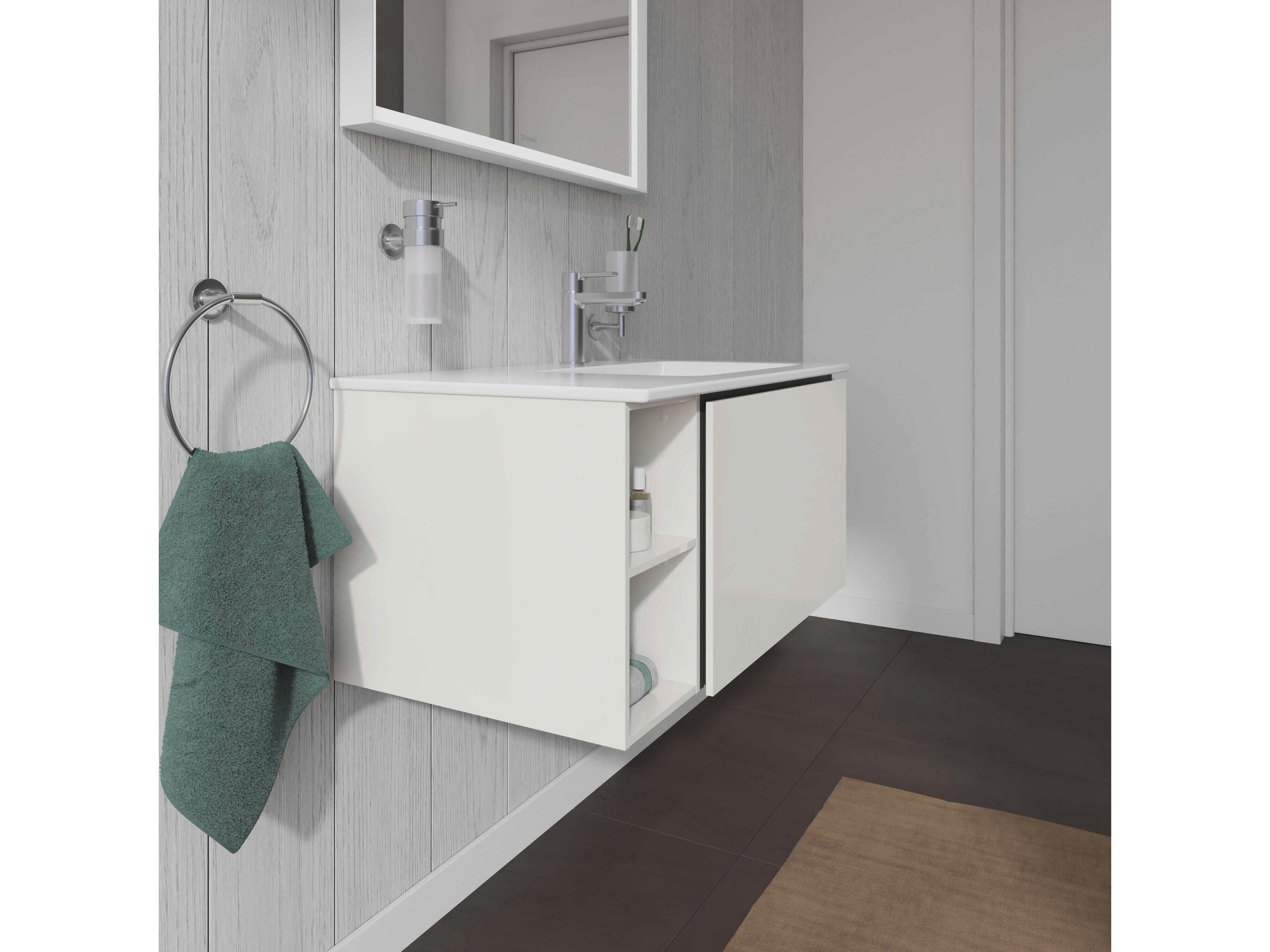 Duravit L-cube 32'' White High Gloss Wall-Mounted Vanity Unit (2 Left Side Open Compartments)