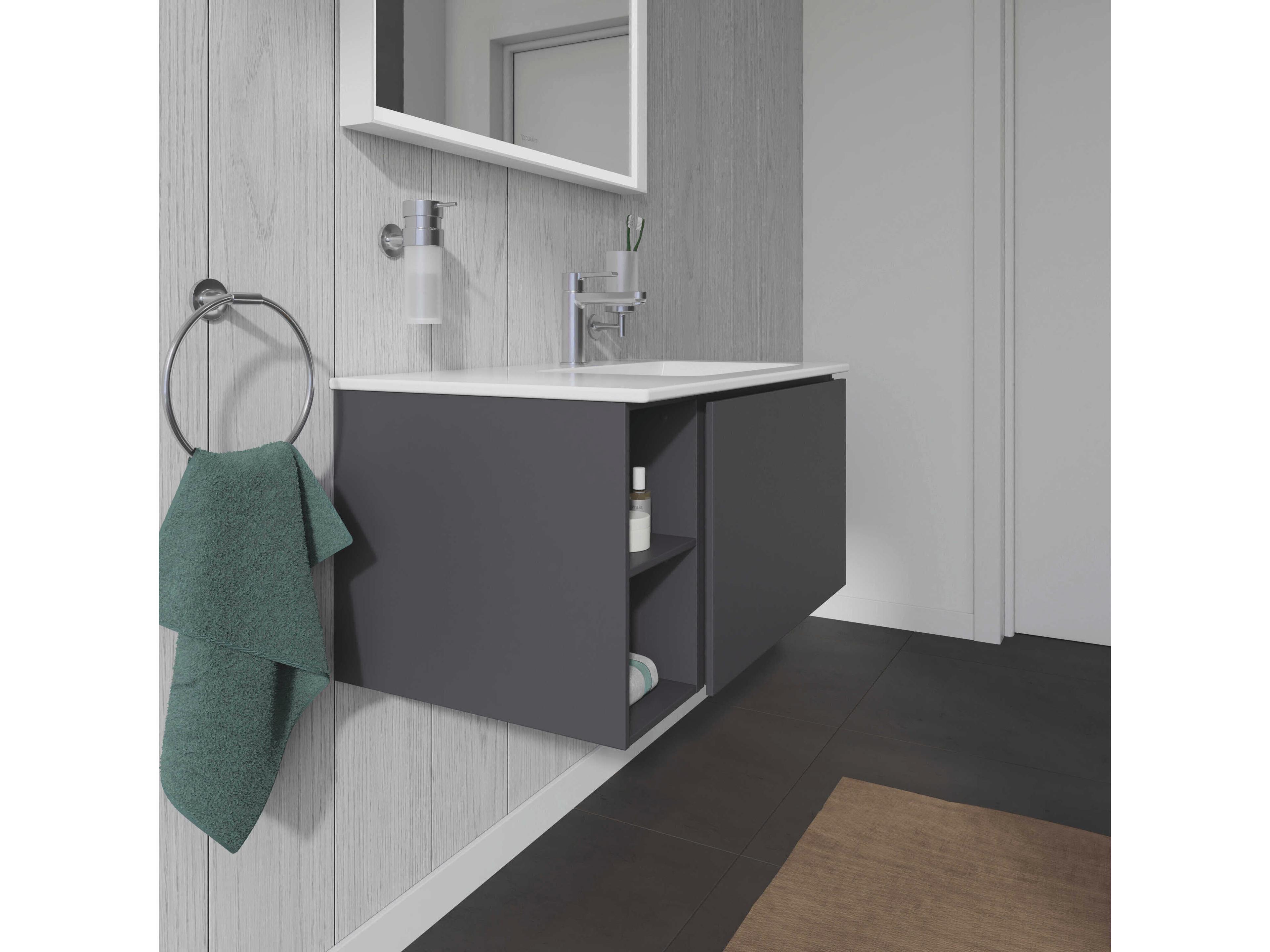Duravit L-cube 32'' Graphite Matt Wall-Mounted Vanity Unit (2 Left Side Open Compartments)