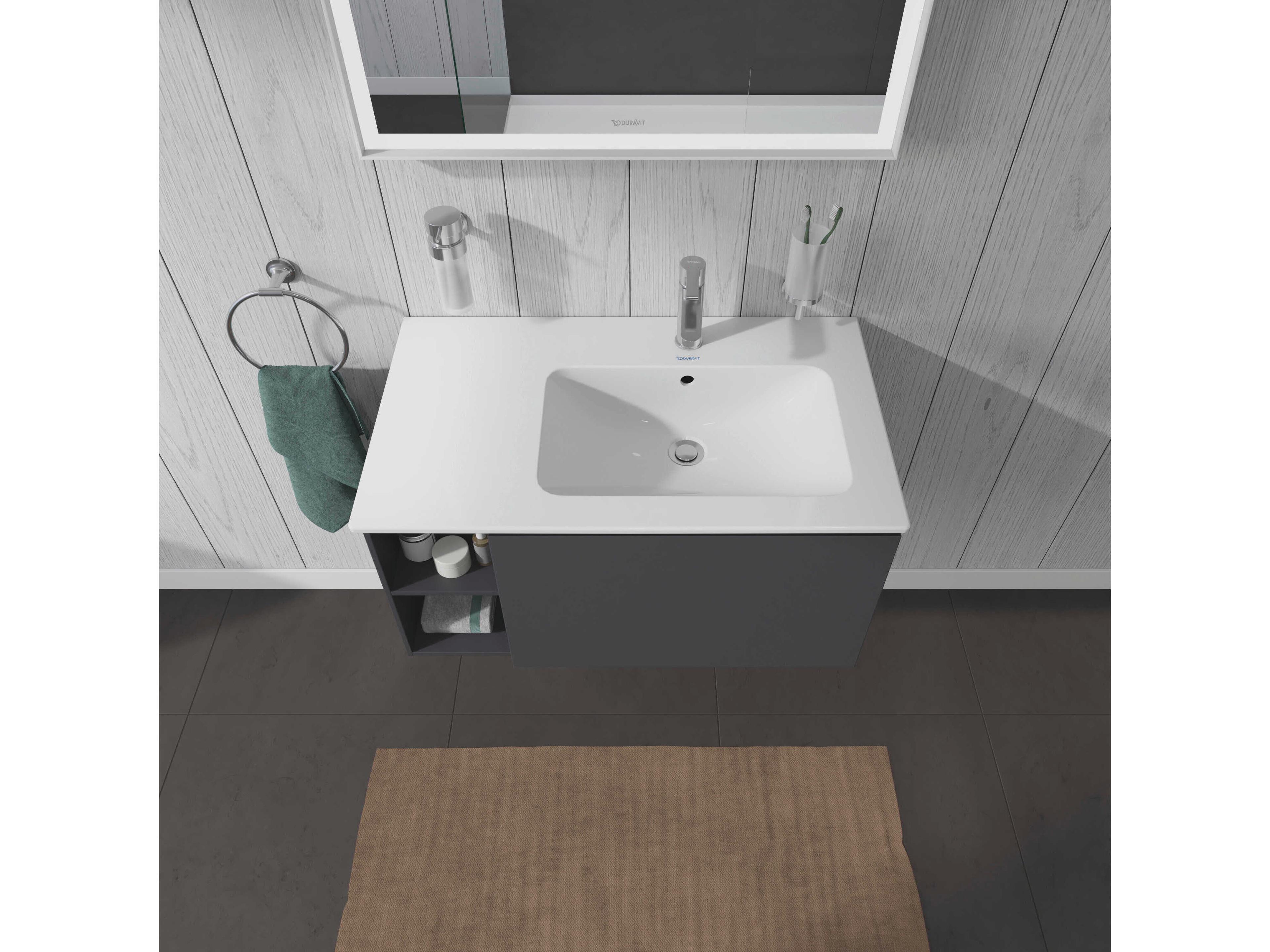 Duravit L-cube 32'' Graphite Matt Wall-Mounted Vanity Unit (2 Left Side Open Compartments)