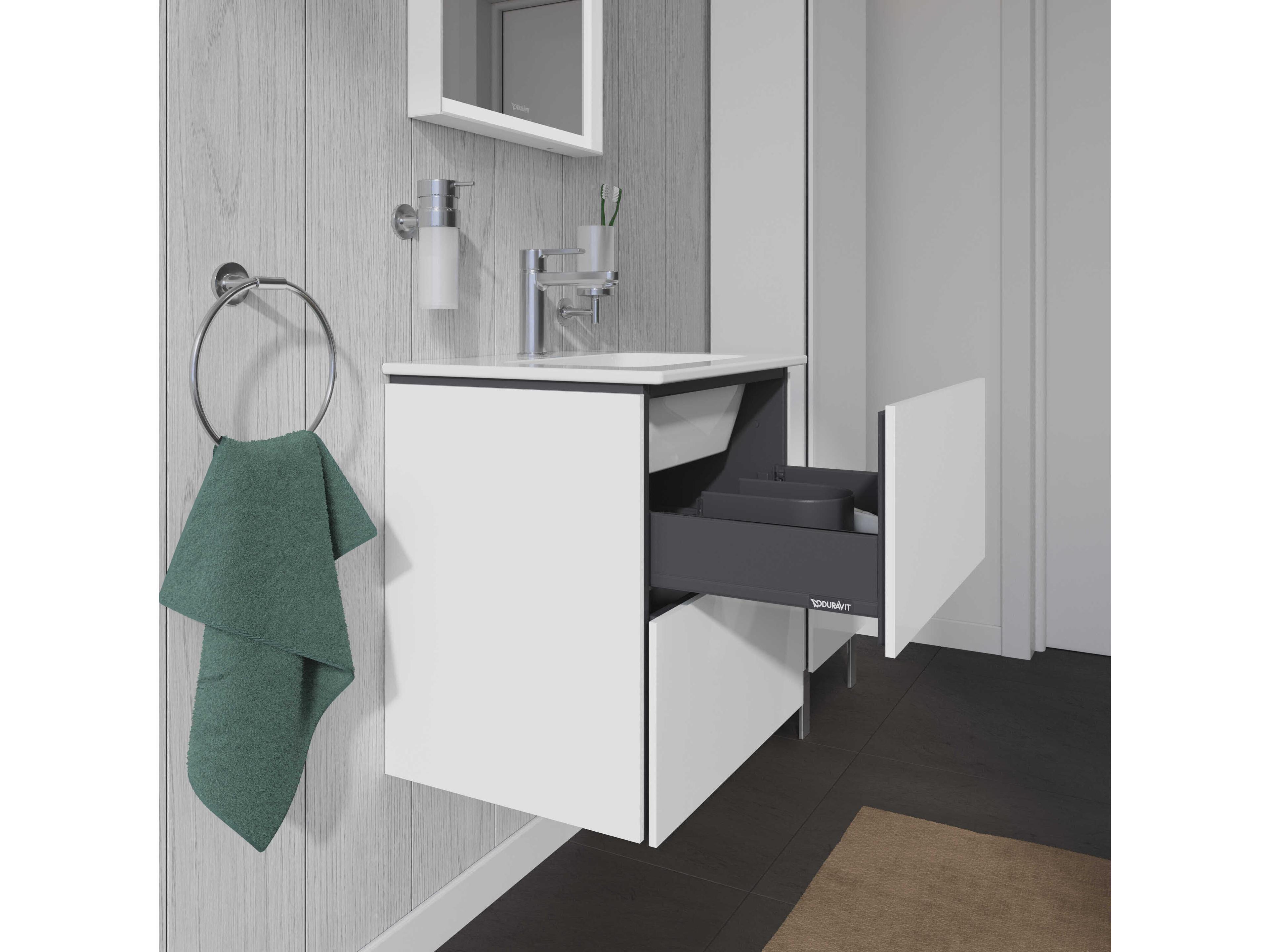 Duravit L-cube 21'' Two Drawer White High Gloss Wall-Mounted Vanity Unit