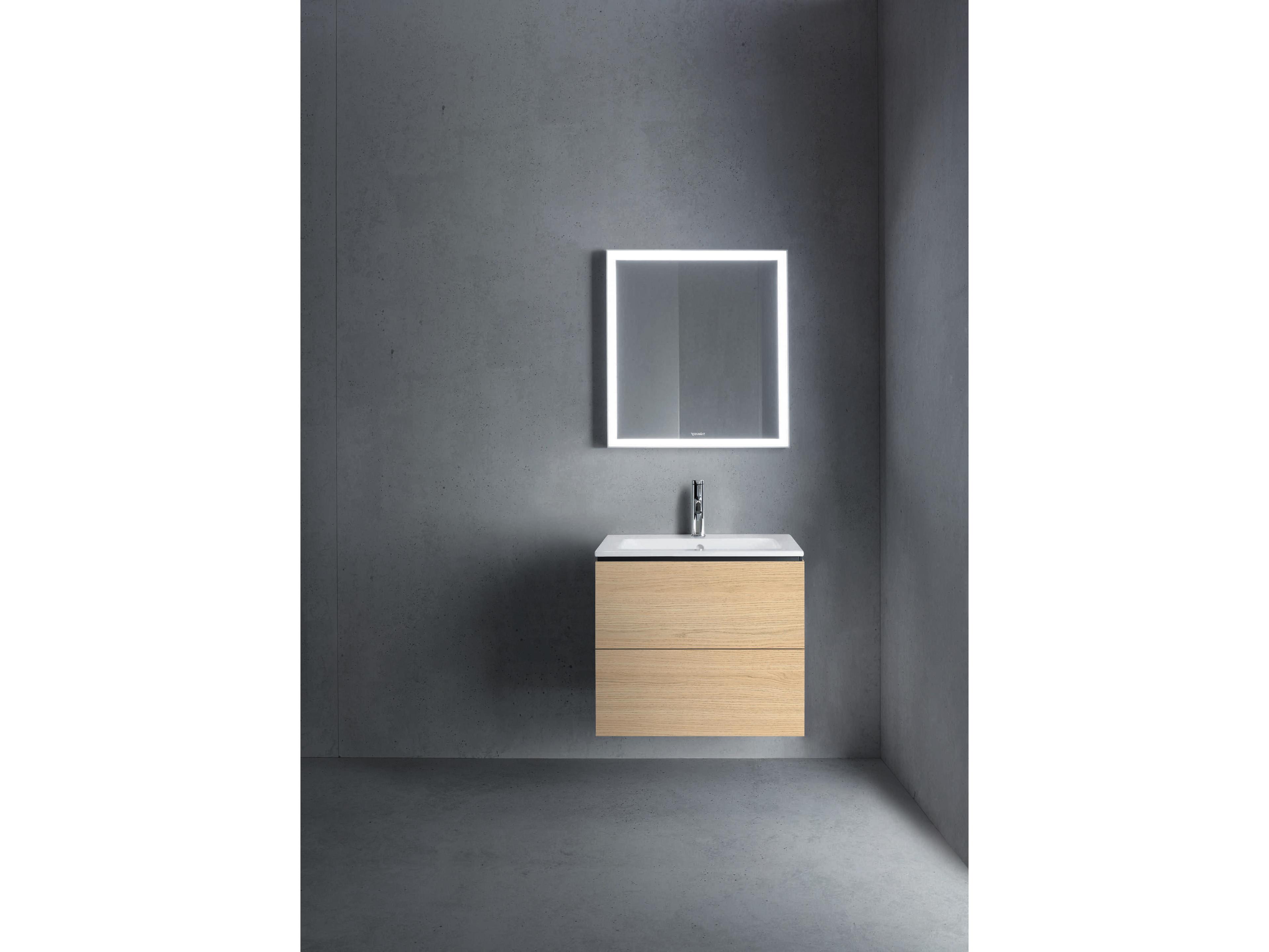 Duravit L-cube 24'' Two Drawer Natural Oak Matt Wall-Mounted Vanity Unit